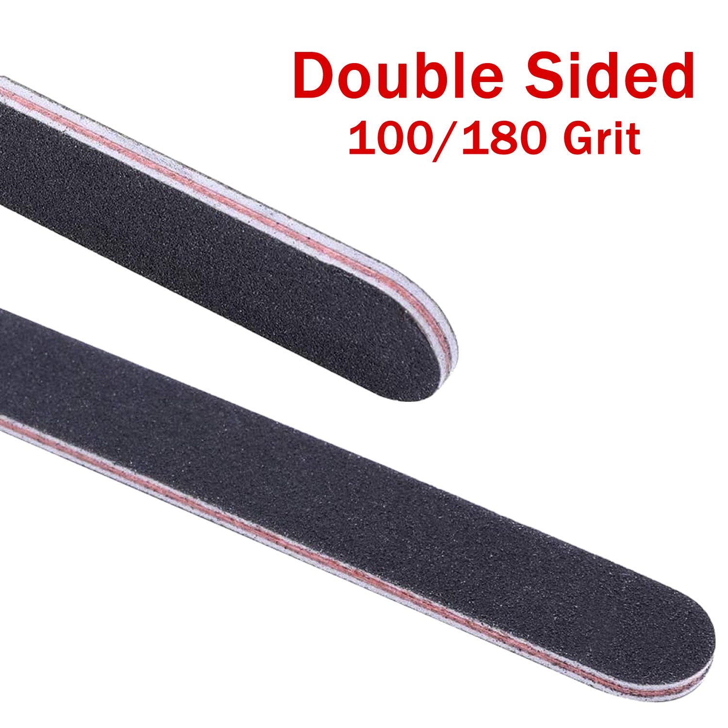 12 X Nail File Set Double Sided Emery Boardnail Buffer Files Kit 100/180 Grit for sale online