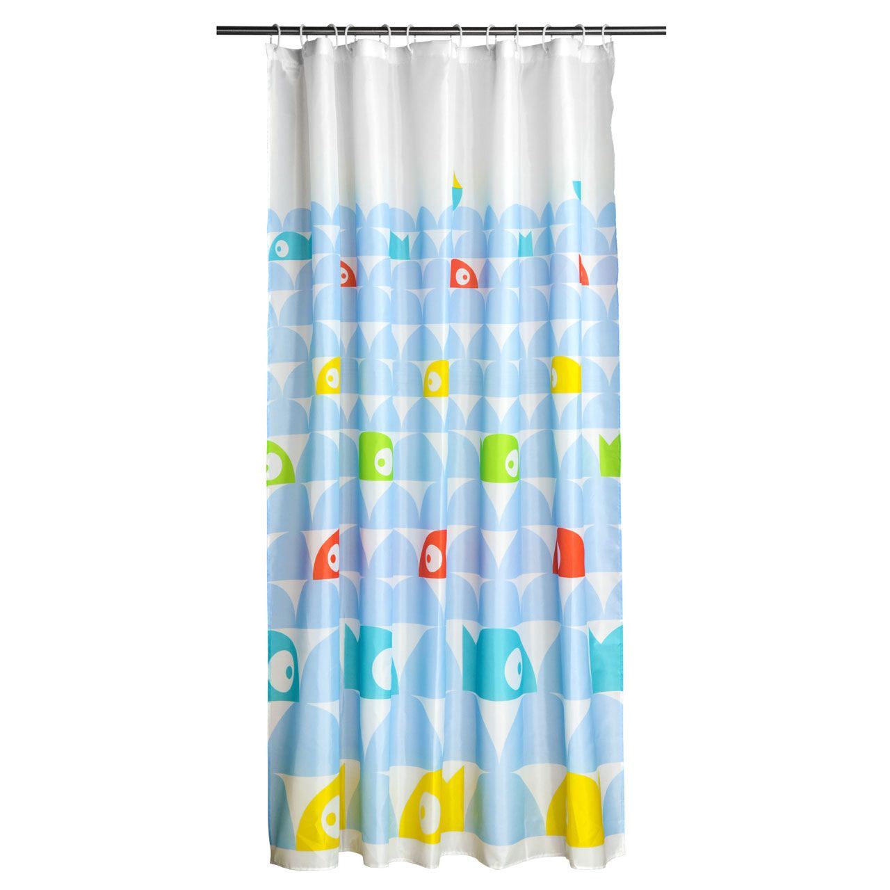 New Design Shower Curtain Fish Design 12 Plastic Hooks Polyester
