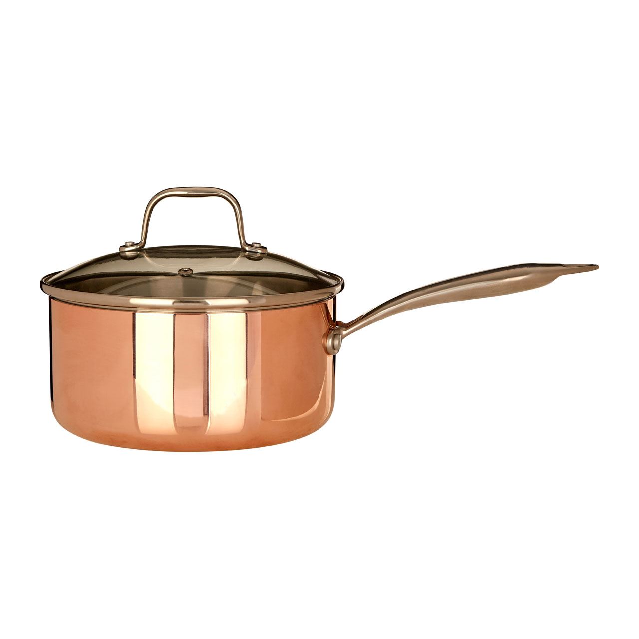 kitchen saucepan and frying pan cookware copper finish