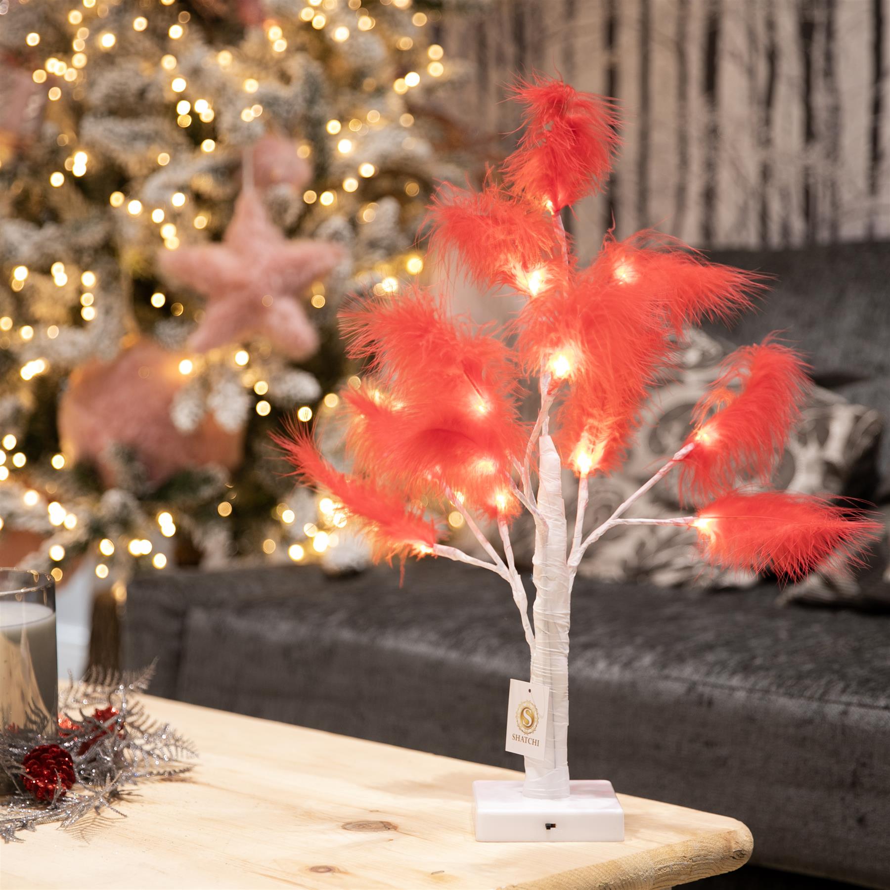 Artificial Pampas Tree Flower Christmas Table Decor Boho Wedding LED Lights B/O - Picture 58 of 73