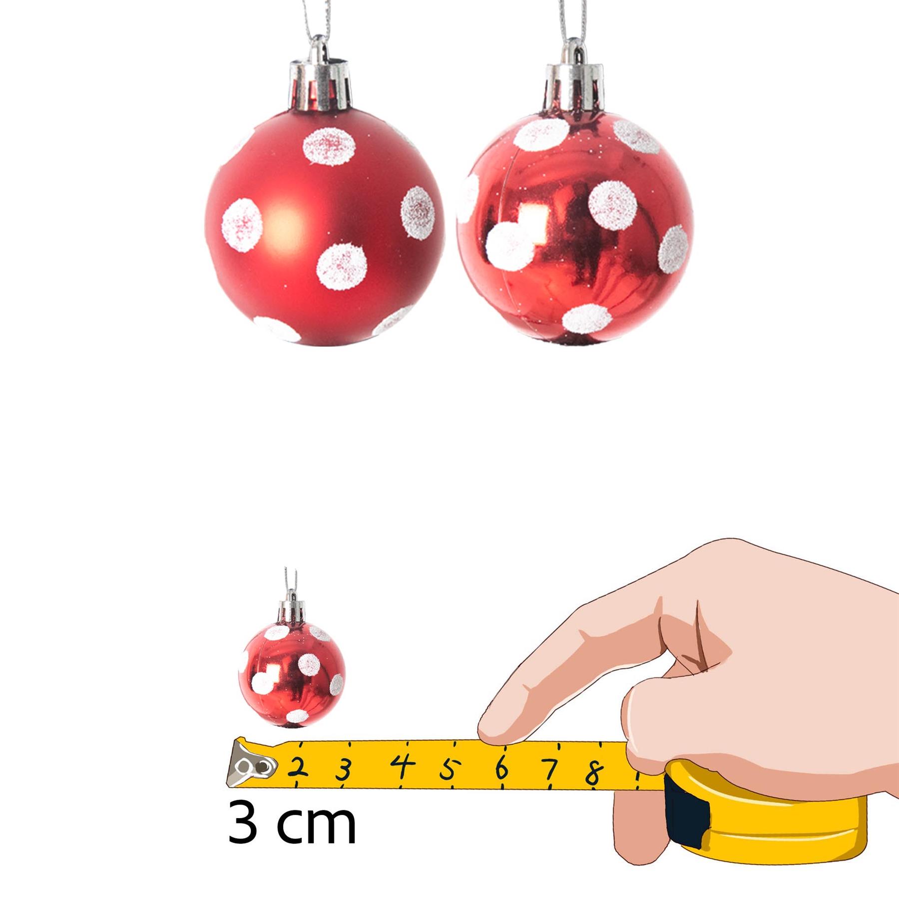Christmas Baubles Tree Ornament Shiny Glitter Balls Xmas Hanging Decoration 30mm - Picture 77 of 109
