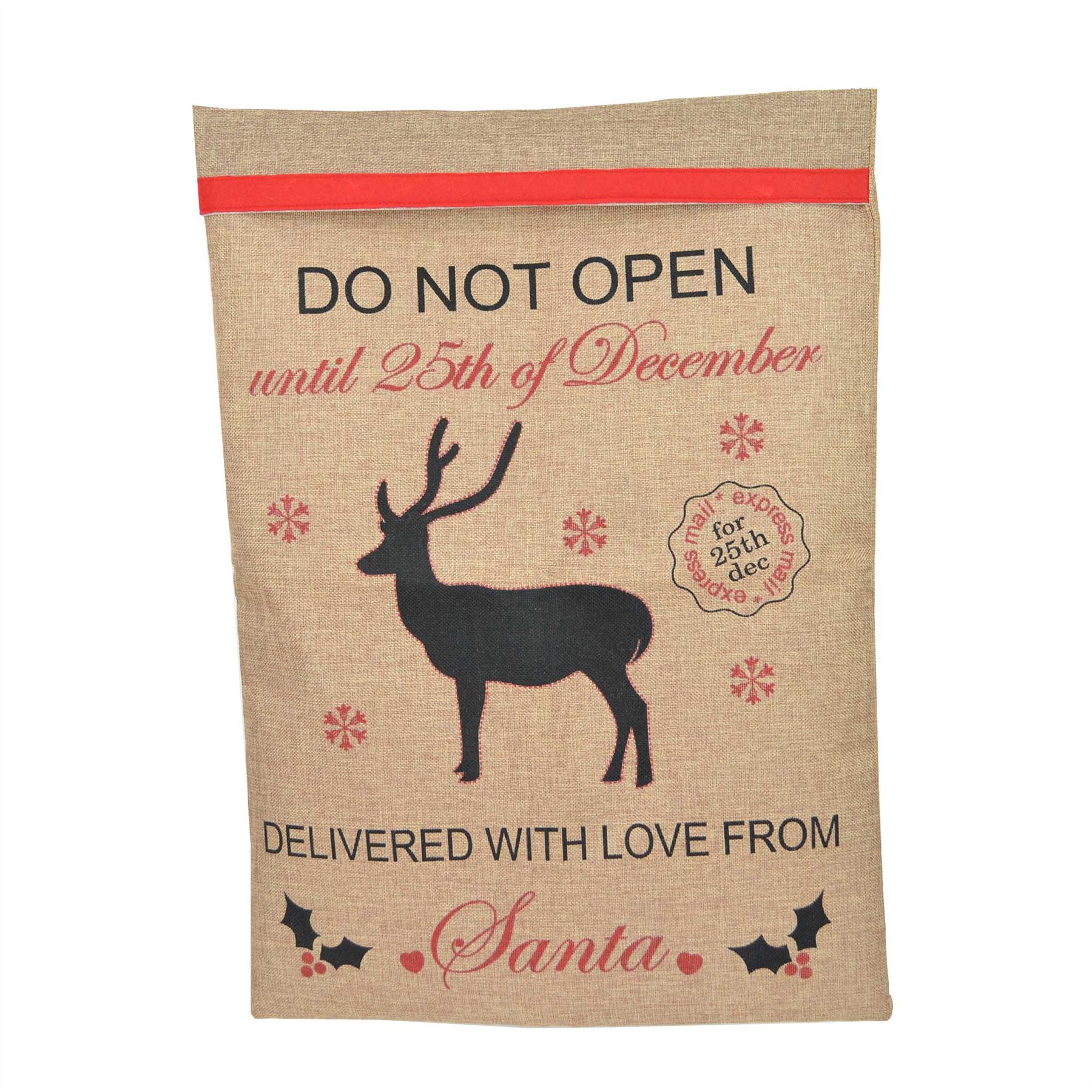 Celebrations Occasions Red Felt Hessian Christmas Santa Sack Xmas Stocking Gifts Bags Decorations Home Furniture Diy Pneumec In