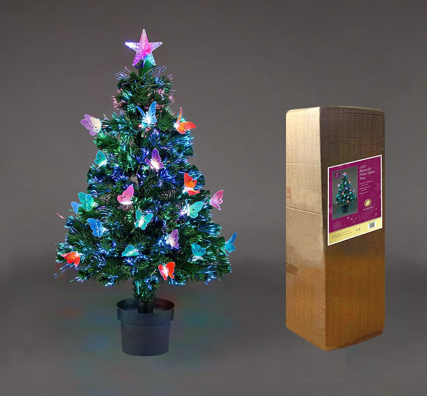 2-6FT Pre-Lit Christmas Tree Fiber Optic Pine LED Light Xmas Home Holiday Decor - Picture 10 of 52