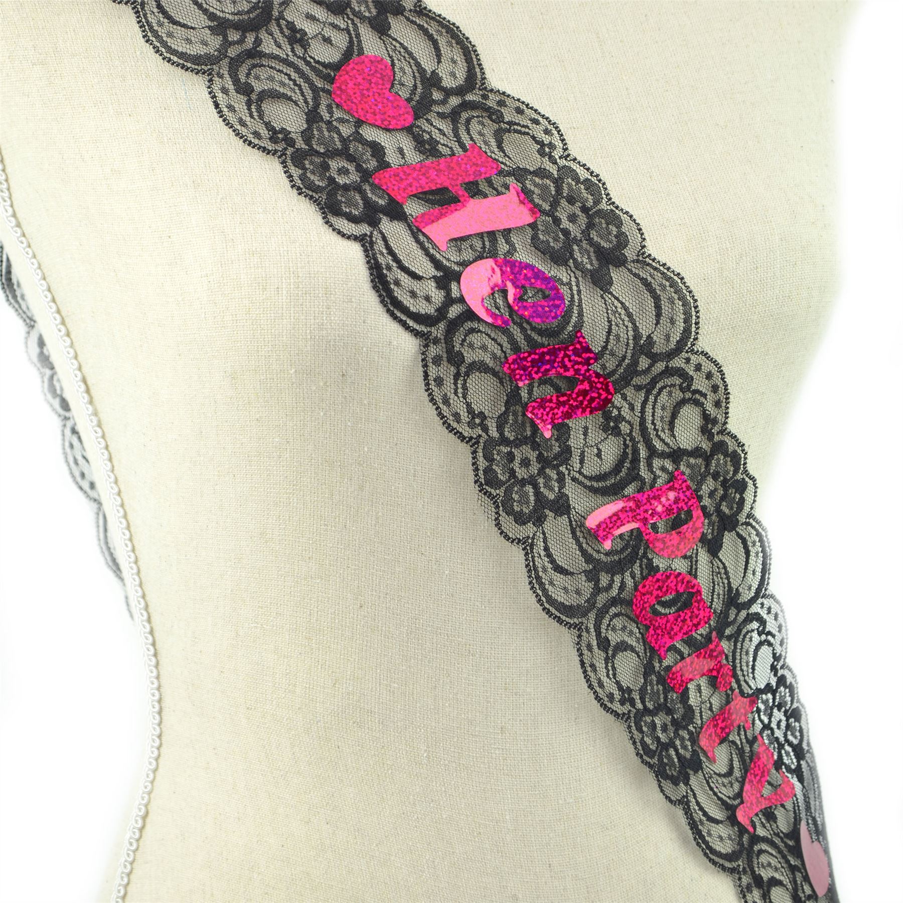 Bride To Be Black Lace Sash Hen Party Do Girls Night Fancy Dress Accessories Bride To Be Black Lace Sash Hen Party Do Girls Night Fancy Dress Accessories