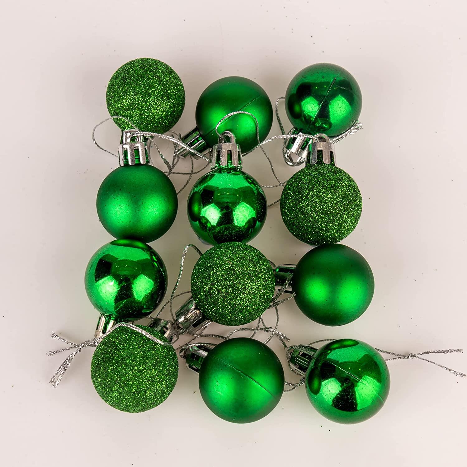 Christmas Baubles Tree Ornament Shiny Glitter Balls Xmas Hanging Decoration 30mm - Picture 24 of 109