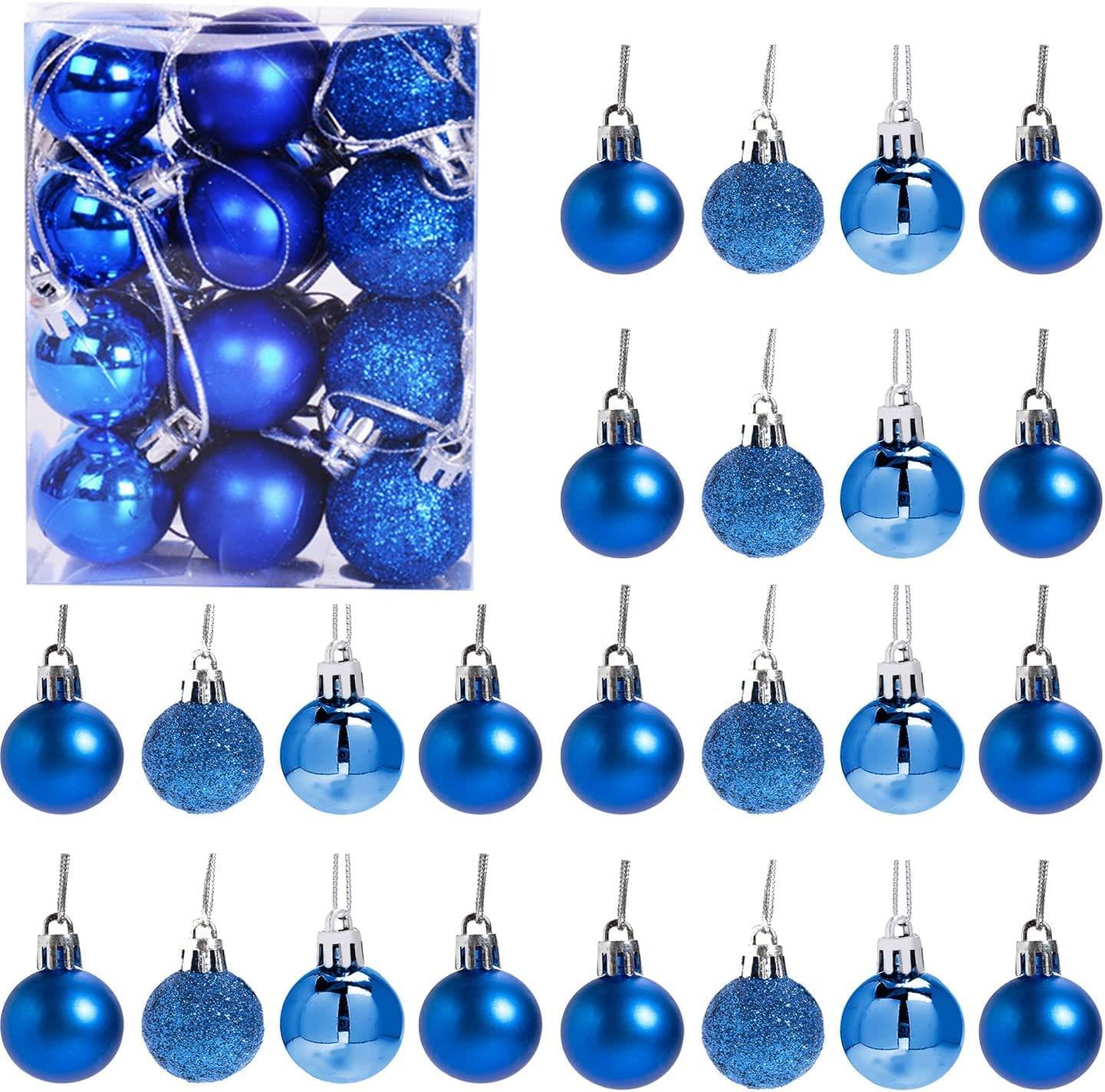 Christmas Baubles Tree Ornament Shiny Glitter Balls Xmas Hanging Decoration 30mm - Picture 9 of 109