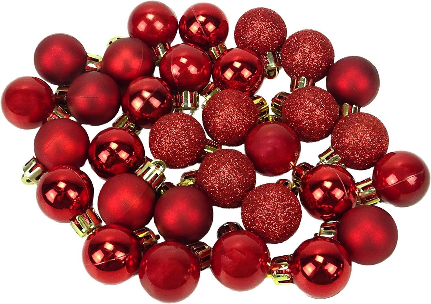 Christmas Baubles Tree Ornament Shiny Glitter Balls Xmas Hanging Decoration 30mm - Picture 86 of 109