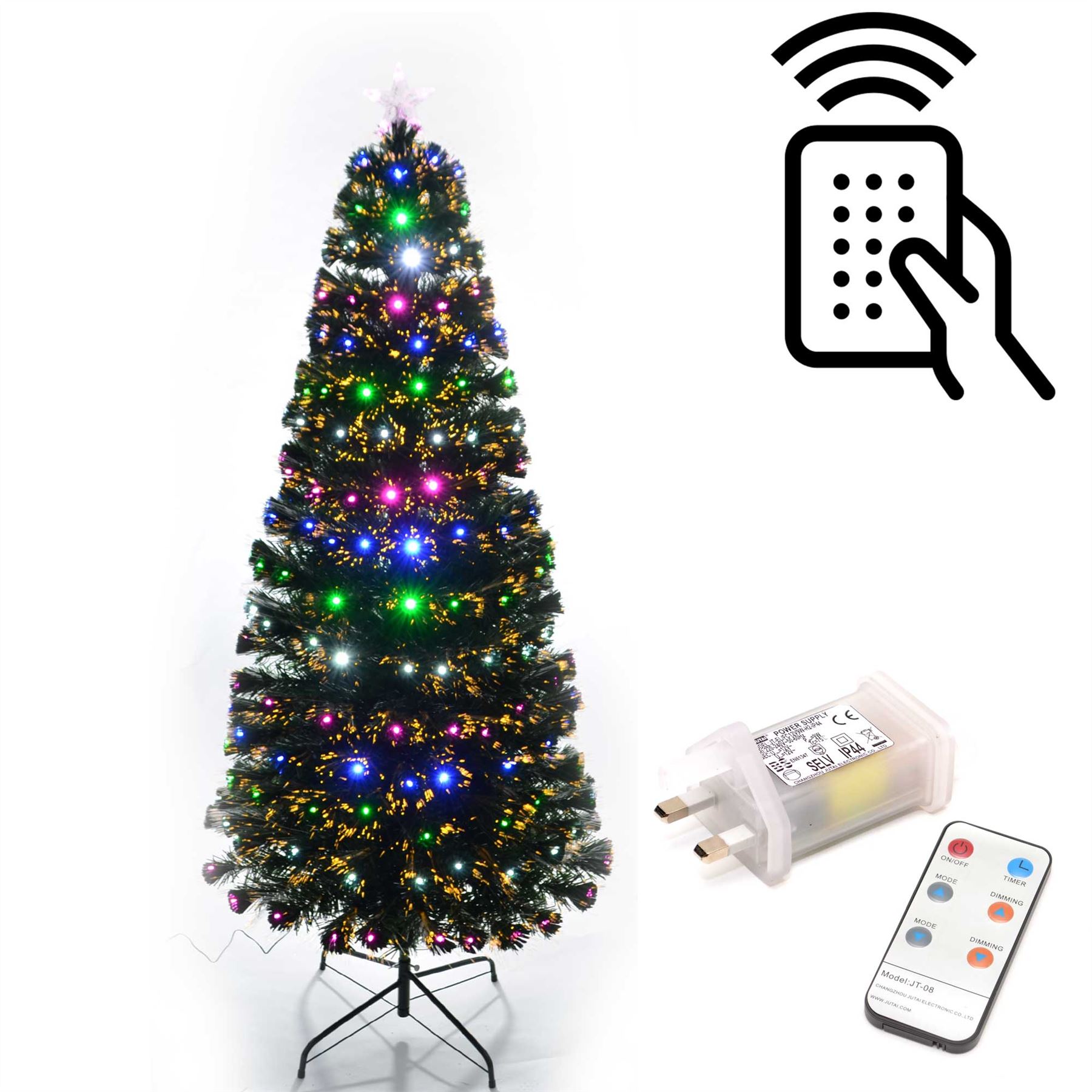 LED Fibre Optic Christmas Tree Remote Controlled Prelit Xmas
