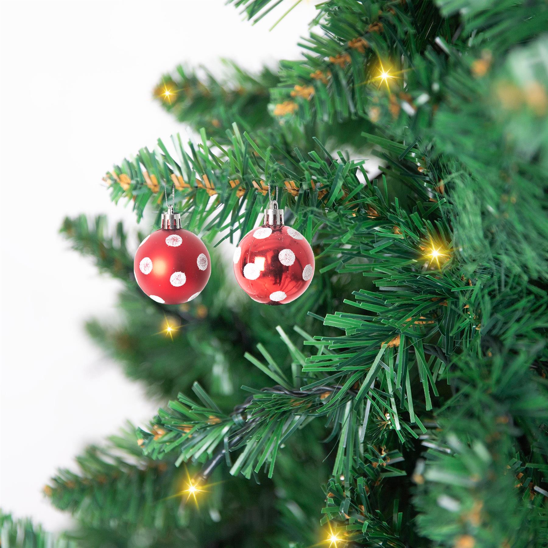 Christmas Baubles Tree Ornament Shiny Glitter Balls Xmas Hanging Decoration 30mm - Picture 76 of 109