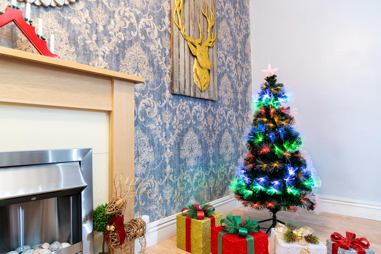 Christmas Tree Pre-Lit Fiber Optic Pine LED Light Xmas Decor Galactic Star 2-6FT - Picture 25 of 57