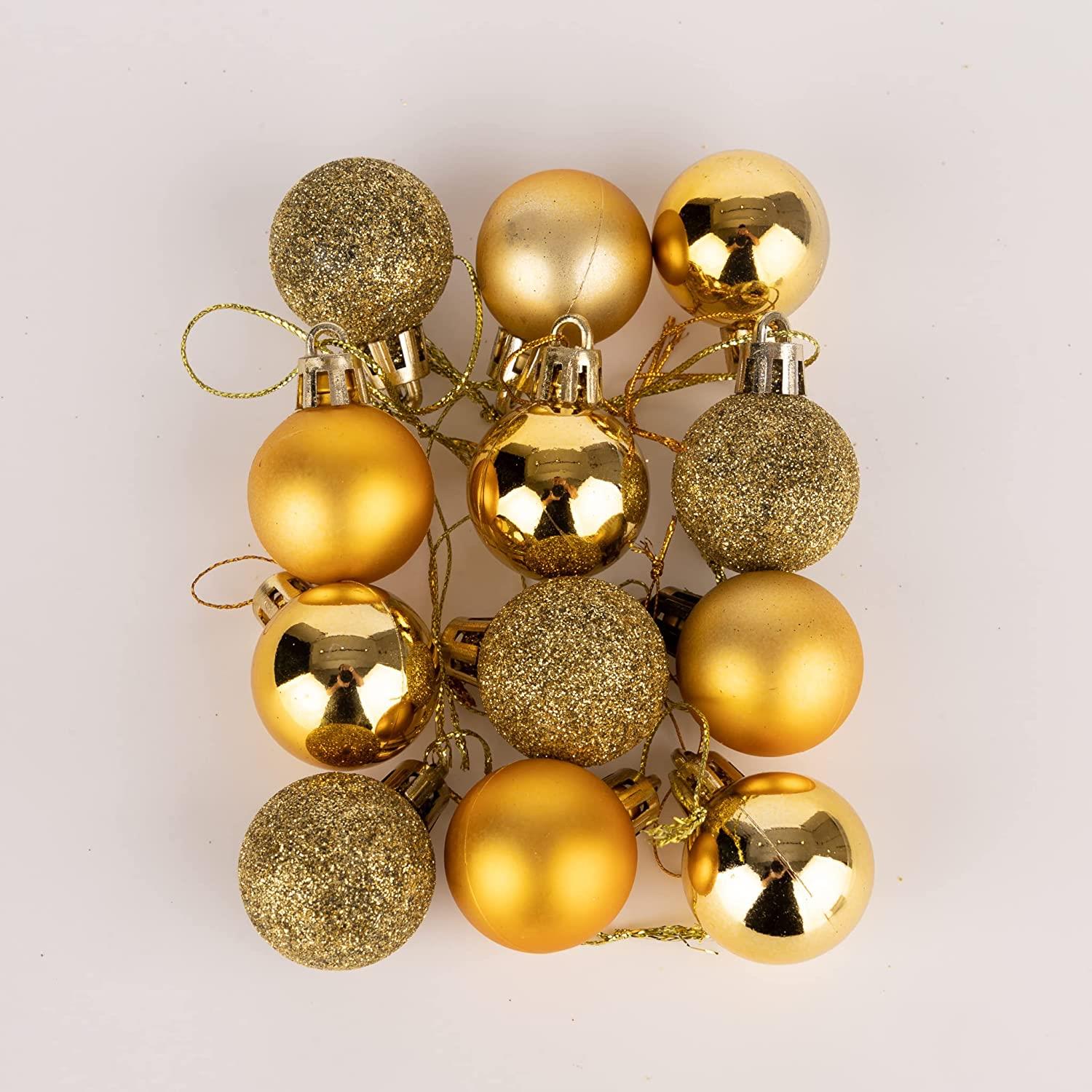Christmas Baubles Tree Ornament Shiny Glitter Balls Xmas Hanging Decoration 30mm - Picture 45 of 109