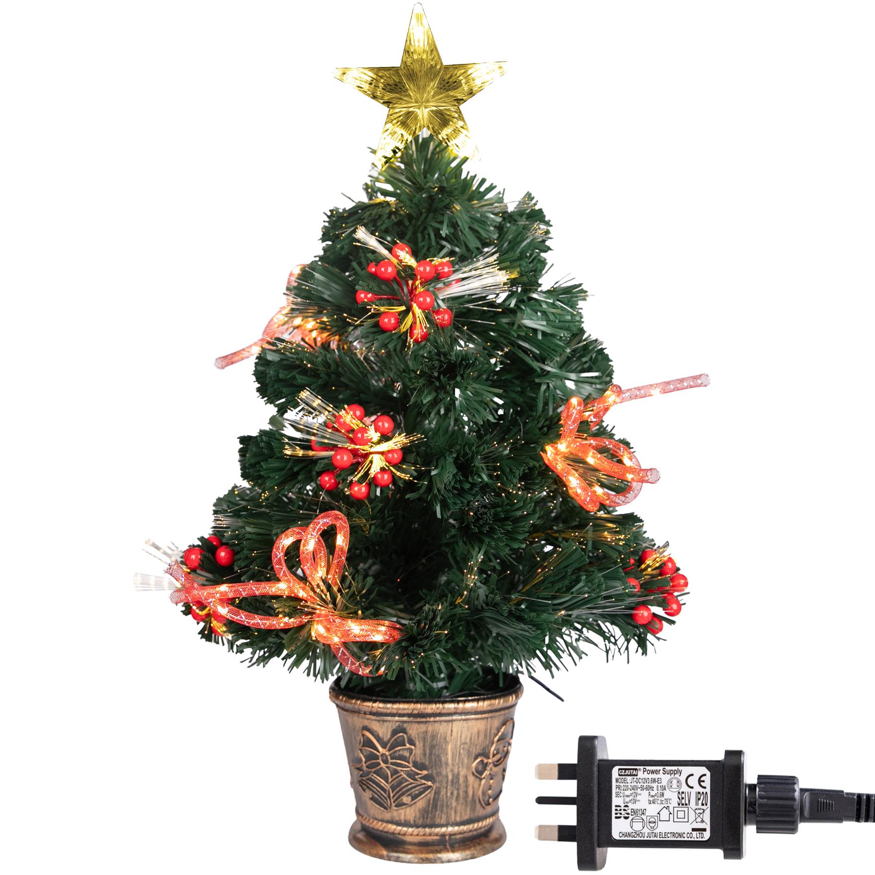 2-6FT Fibre Optic Christmas Tree Pre-Lit Bushy LED Ribbon-Bows Xmas Home Decor - Picture 2 of 29