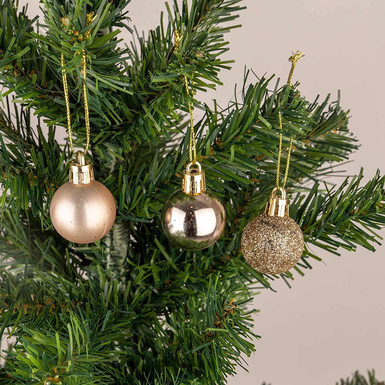 Christmas Baubles Tree Ornament Shiny Glitter Balls Xmas Hanging Decoration 30mm - Picture 22 of 109