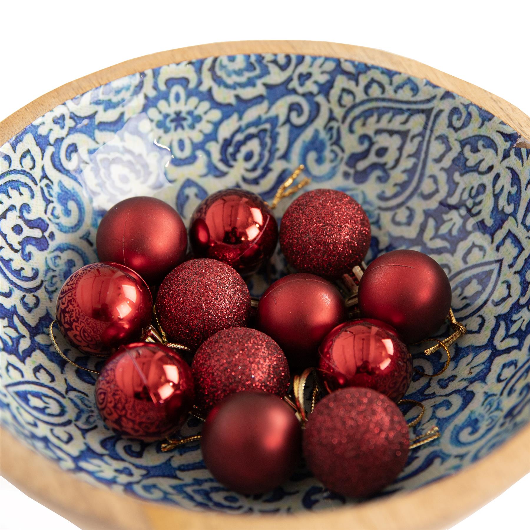 Christmas Baubles Tree Ornament Shiny Glitter Balls Xmas Hanging Decoration 30mm - Picture 38 of 109