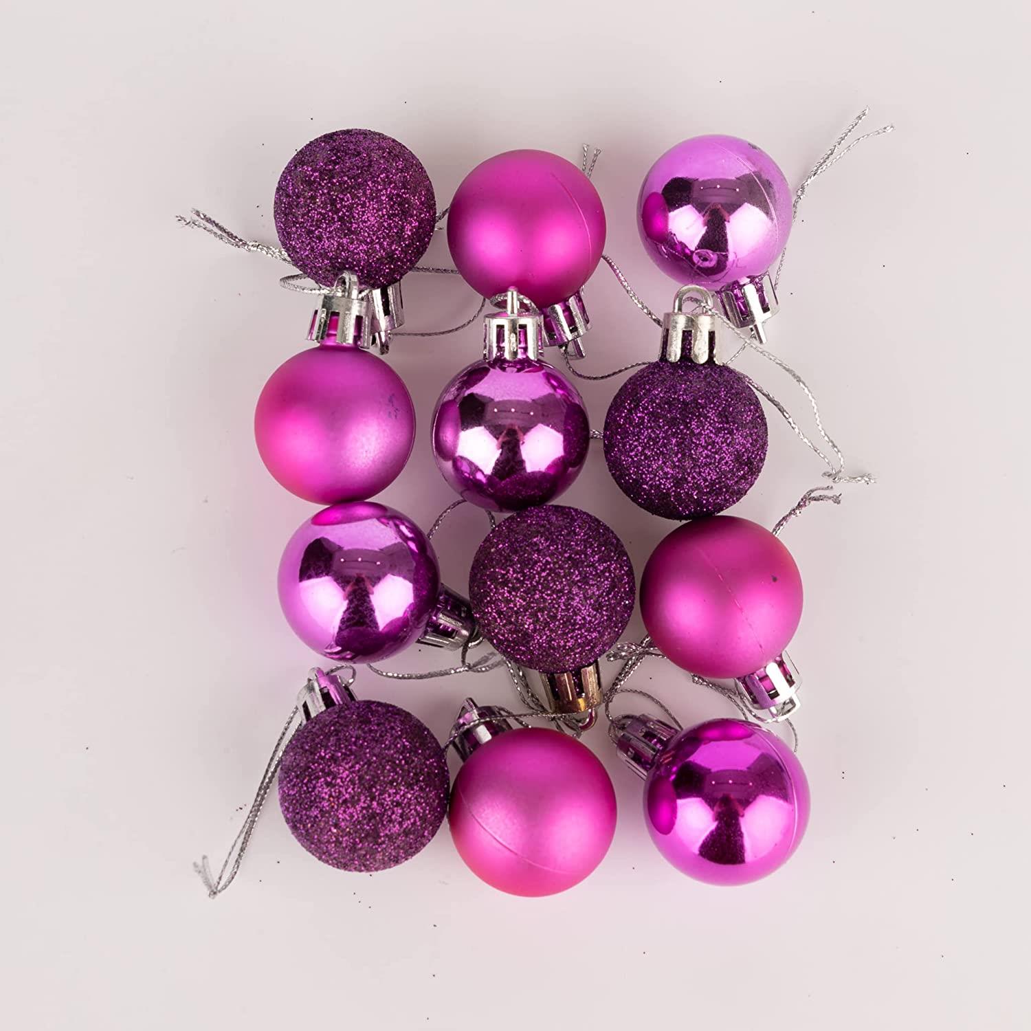 Christmas Baubles Tree Ornament Shiny Glitter Balls Xmas Hanging Decoration 30mm - Picture 84 of 109