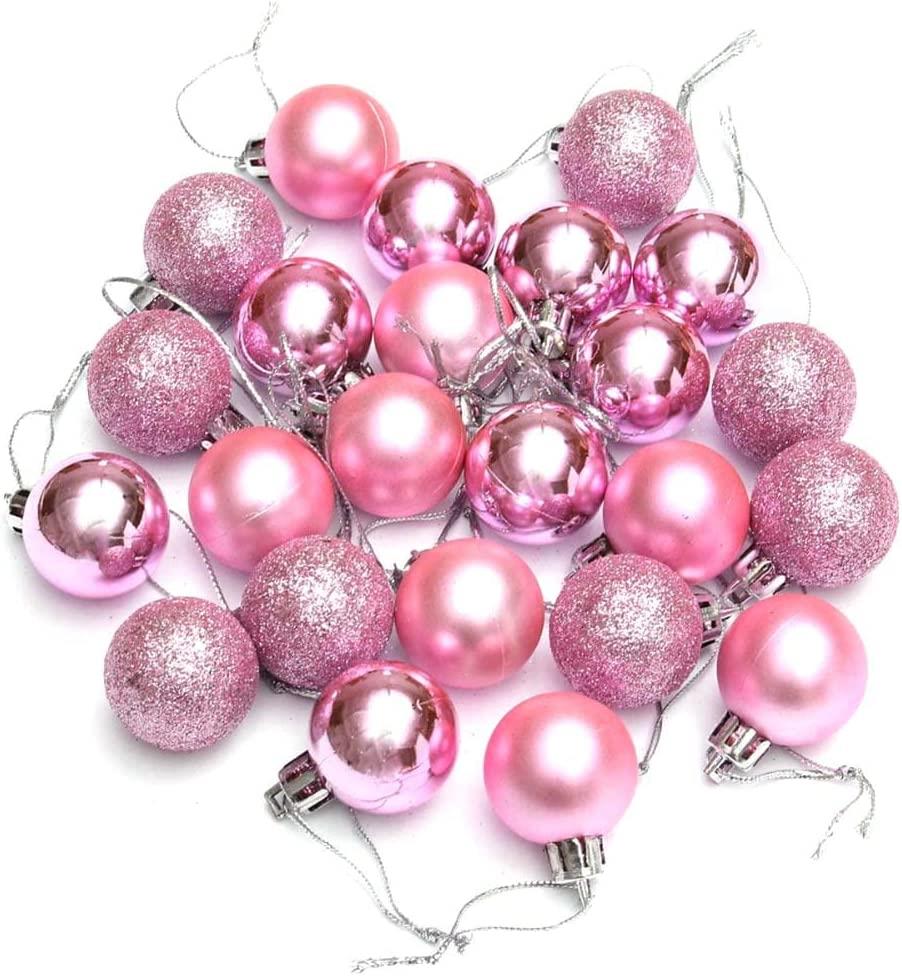 Christmas Baubles Tree Ornament Shiny Glitter Balls Xmas Hanging Decoration 30mm - Picture 71 of 109