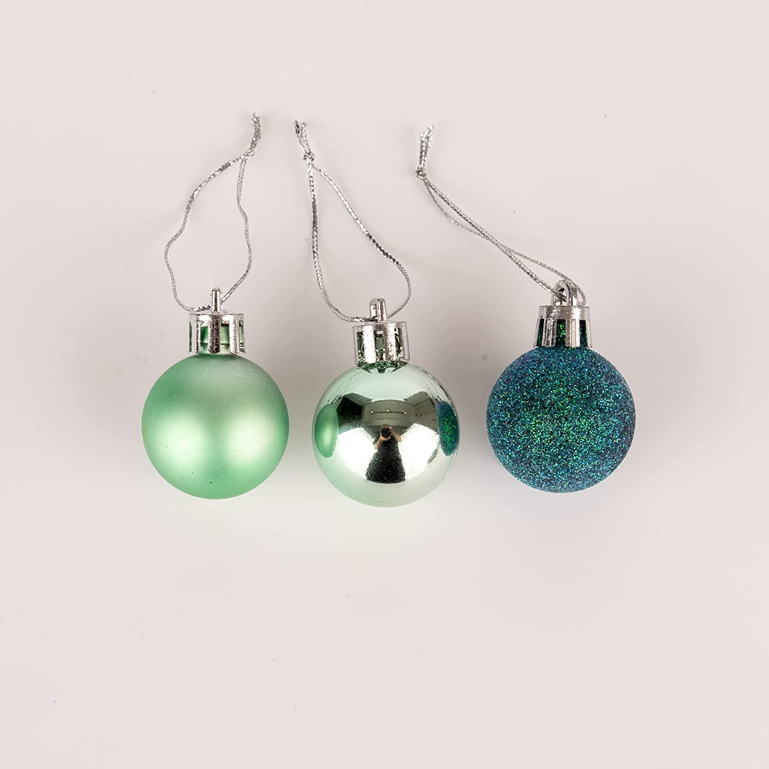Christmas Baubles Tree Ornament Shiny Glitter Balls Xmas Hanging Decoration 30mm - Picture 100 of 109
