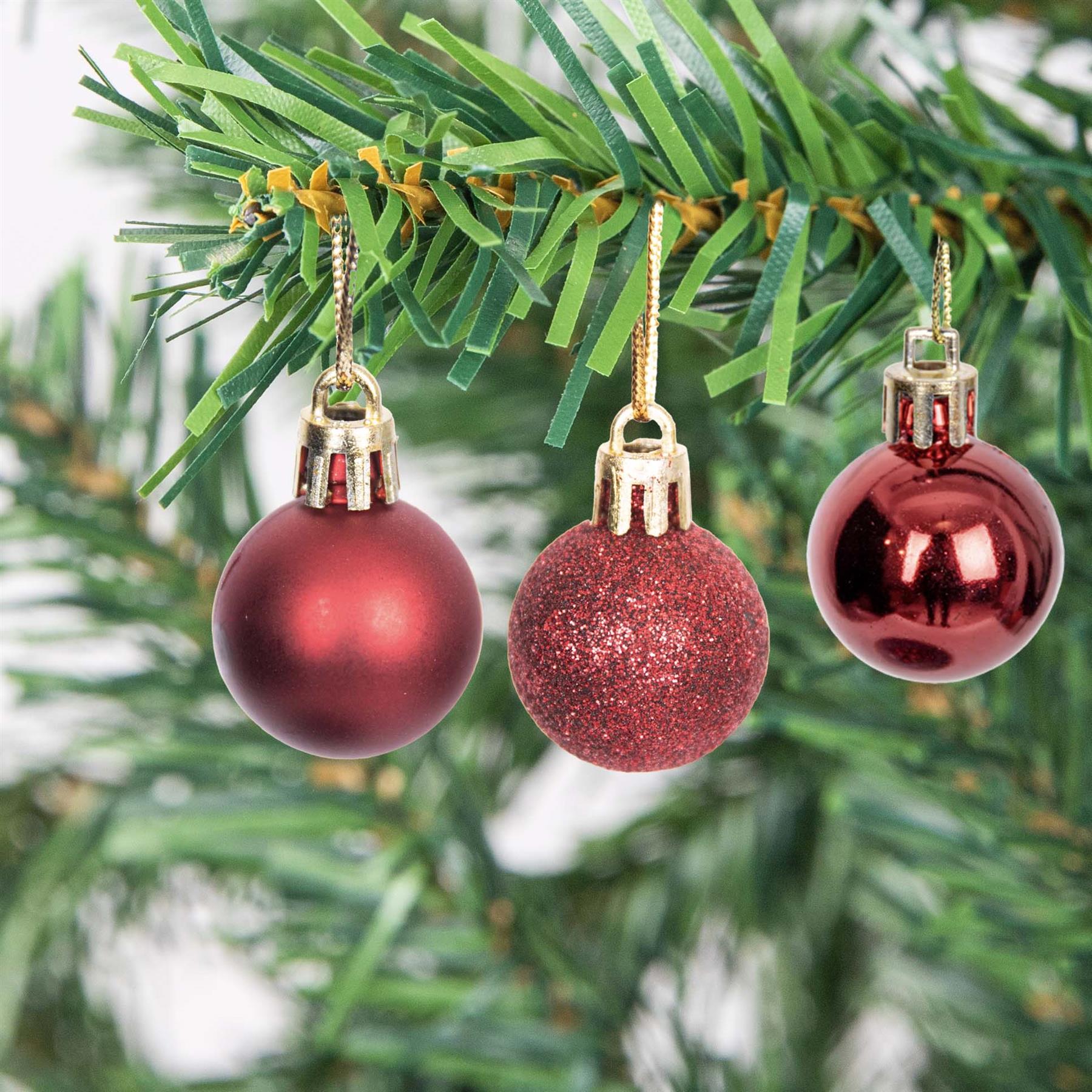 Christmas Baubles Tree Ornament Shiny Glitter Balls Xmas Hanging Decoration 30mm - Picture 36 of 109