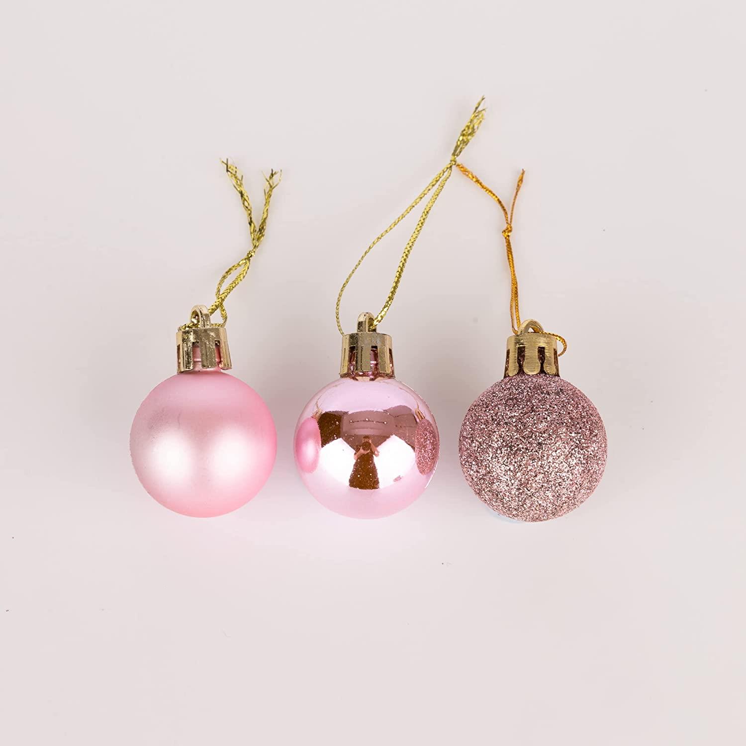 Christmas Baubles Tree Ornament Shiny Glitter Balls Xmas Hanging Decoration 30mm - Picture 64 of 109