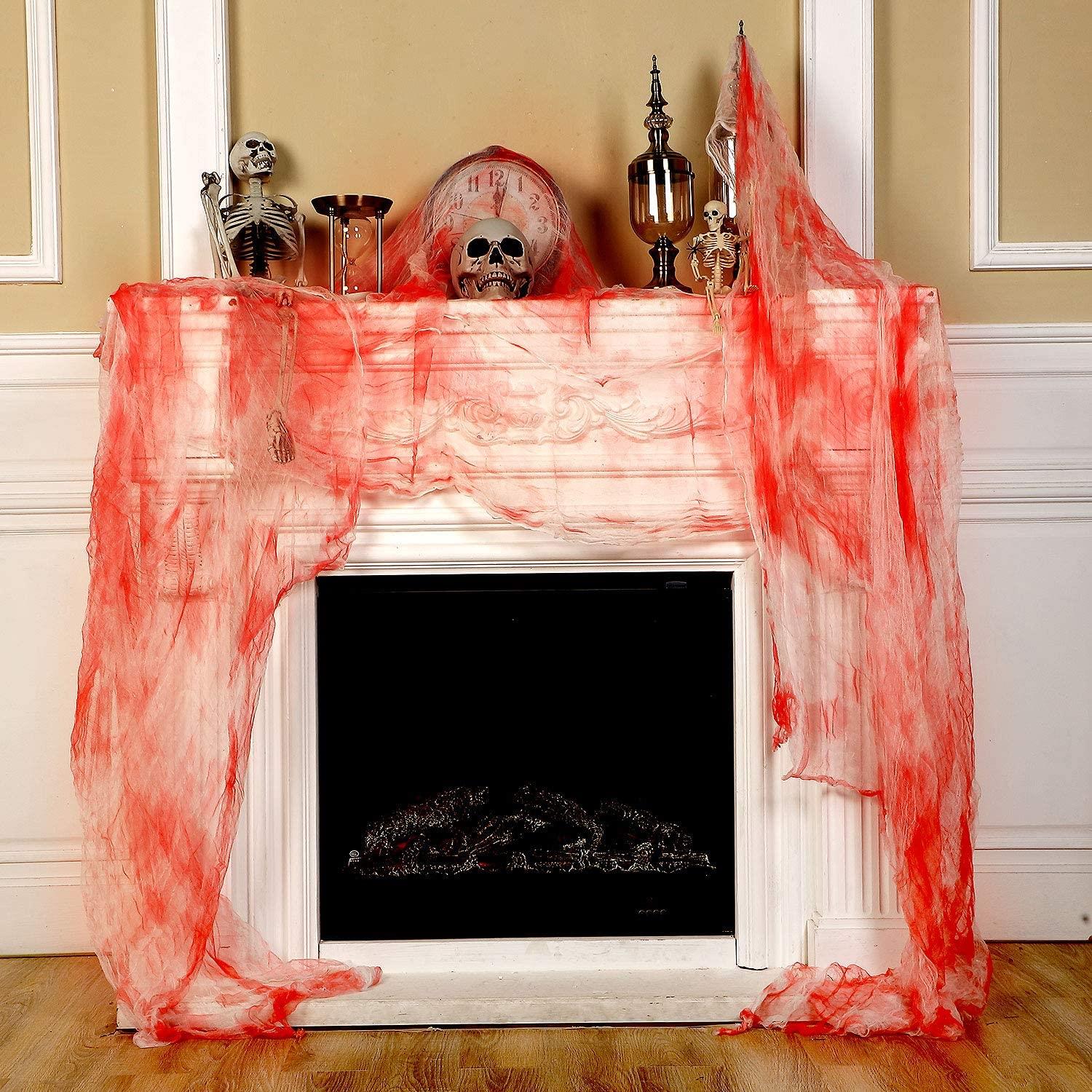 Halloween Creepy Table Cover Blood-Stained Cloth Fabric Scary Hunted House Decor - Picture 10 of 45