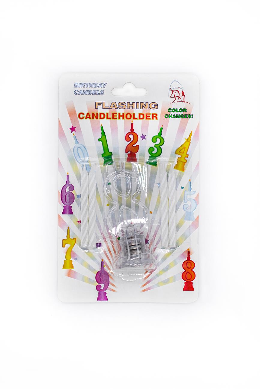 Number 0-9 LED Flashing Candle Holders Birthday Anniversary All Age Cake Toppers - Picture 37 of 41