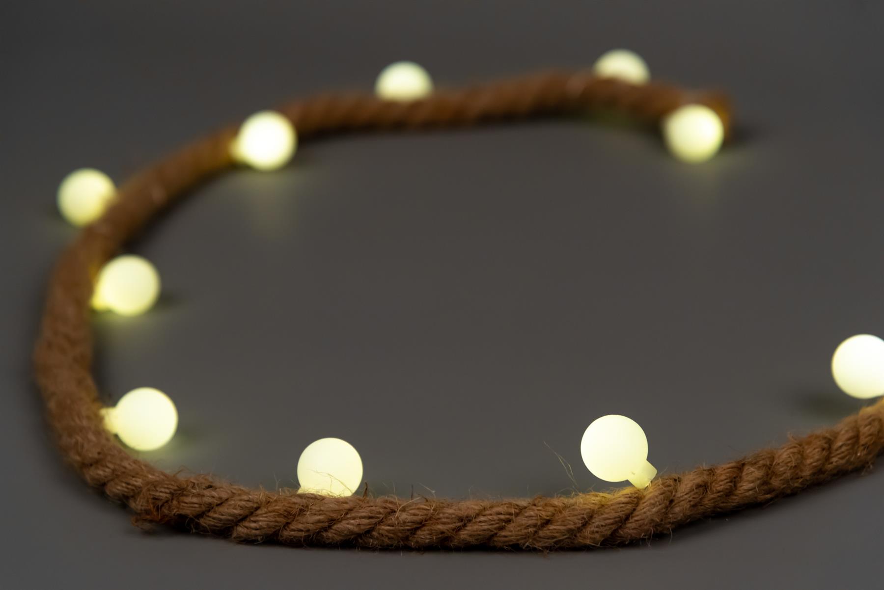 Christmas Rope Lights Silhouette Warm White LED Hemp Jute Wall Window Decoration - Picture 11 of 54