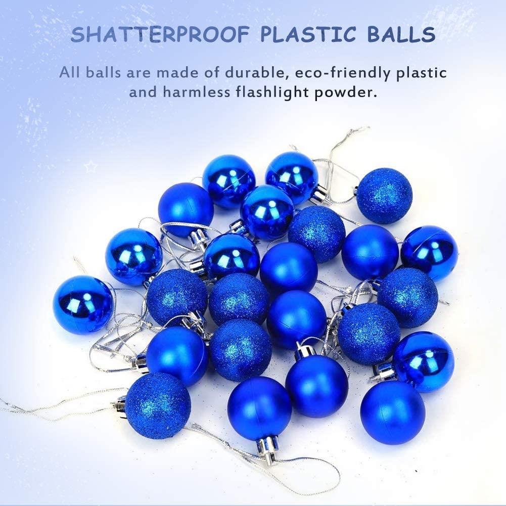 Christmas Baubles Tree Ornament Shiny Glitter Balls Xmas Hanging Decoration 30mm - Picture 10 of 109