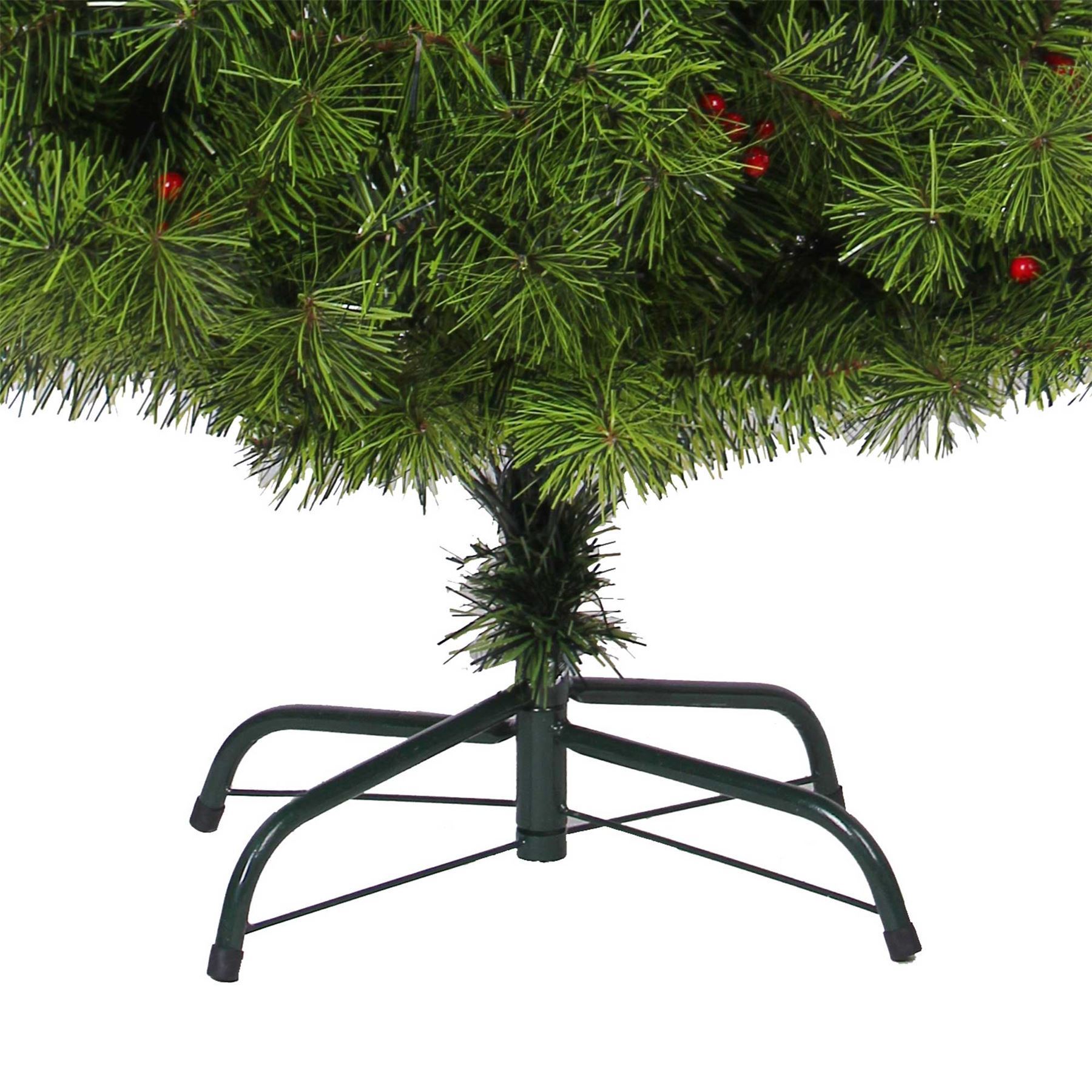 Bushy Green Artificial Christmas Tree Berries Xmas Home Decorations 4ft to 7ft - Picture 10 of 19