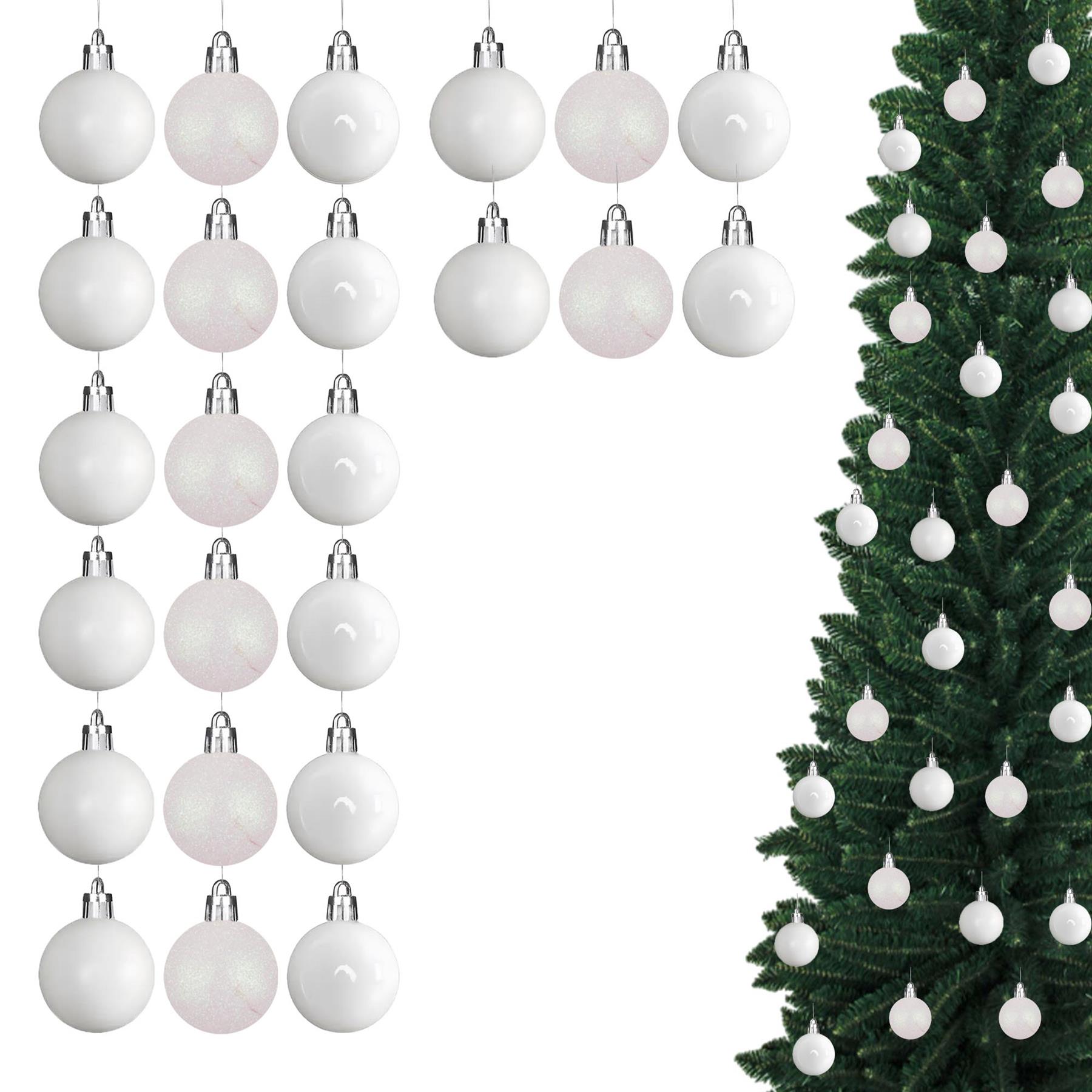 Christmas Baubles Tree Ornament Shiny Glitter Balls Xmas Hanging Decoration 30mm - Picture 109 of 109