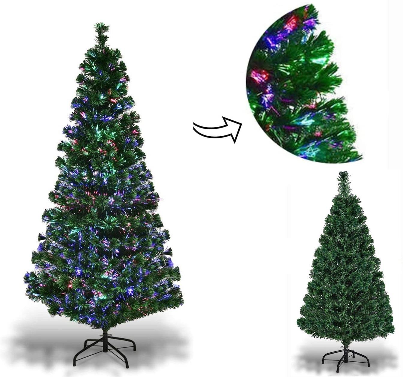 Christmas Tree Pre-Lit Green Fiber Optic LED Light Xmas Home Festive Decor 2-7FT - Picture 43 of 65