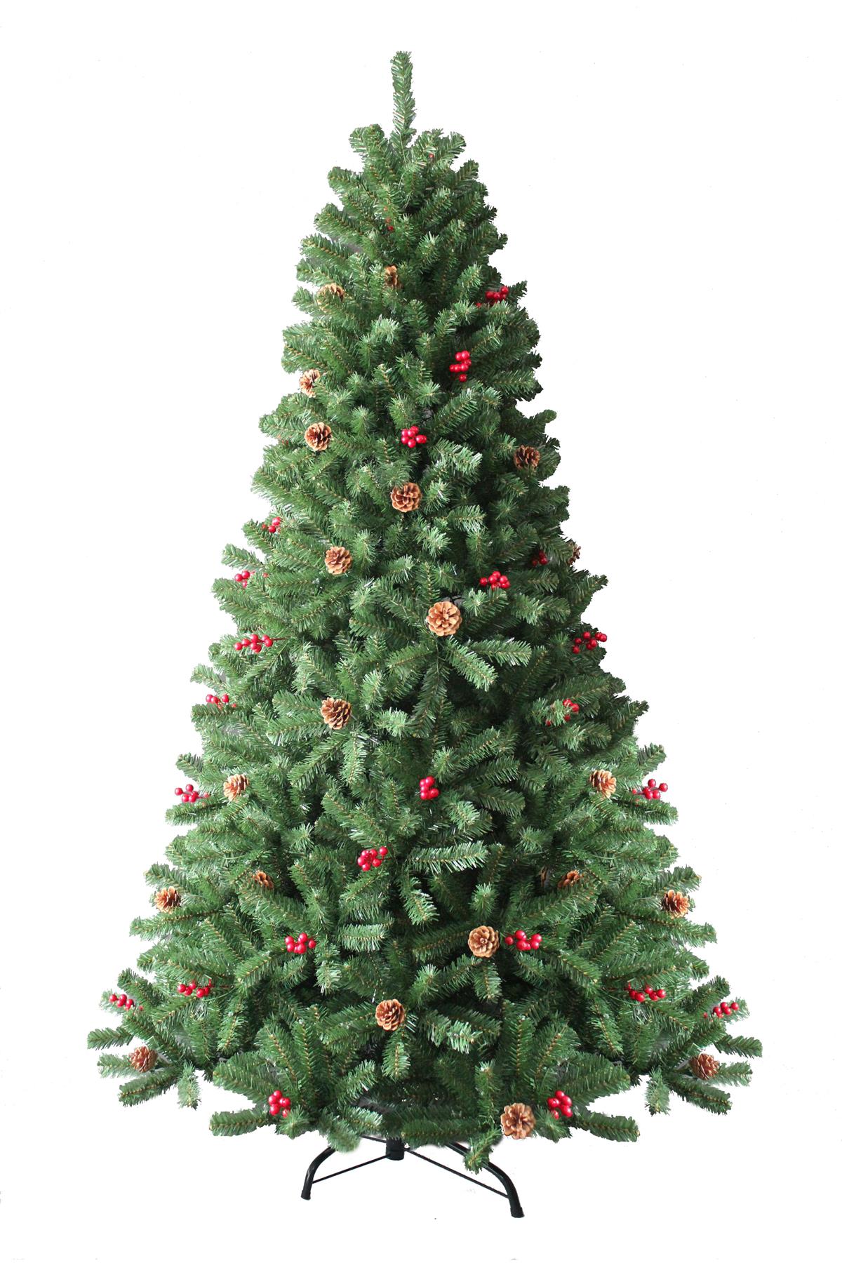 Christmas Tree Pre Lit Bushy LED Lights Artificial Berries Pine Cone Xmas Decor - Picture 5 of 37