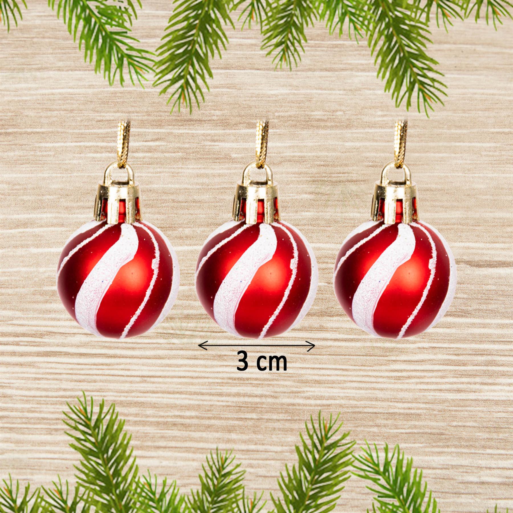 Christmas Baubles Tree Ornament Shiny Glitter Balls Xmas Hanging Decoration 30mm - Picture 15 of 109