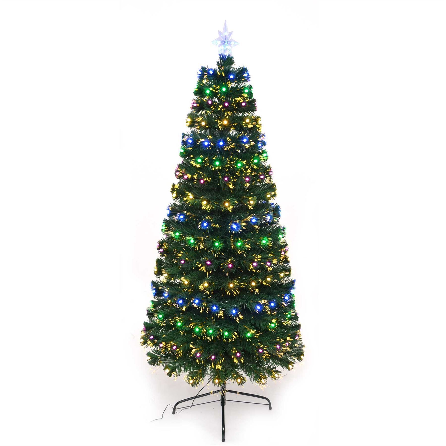 Christmas Tree Pre-Lit Green Fiber Optic LED Light Xmas Home Festive Decor 2-6FT - Picture 18 of 43