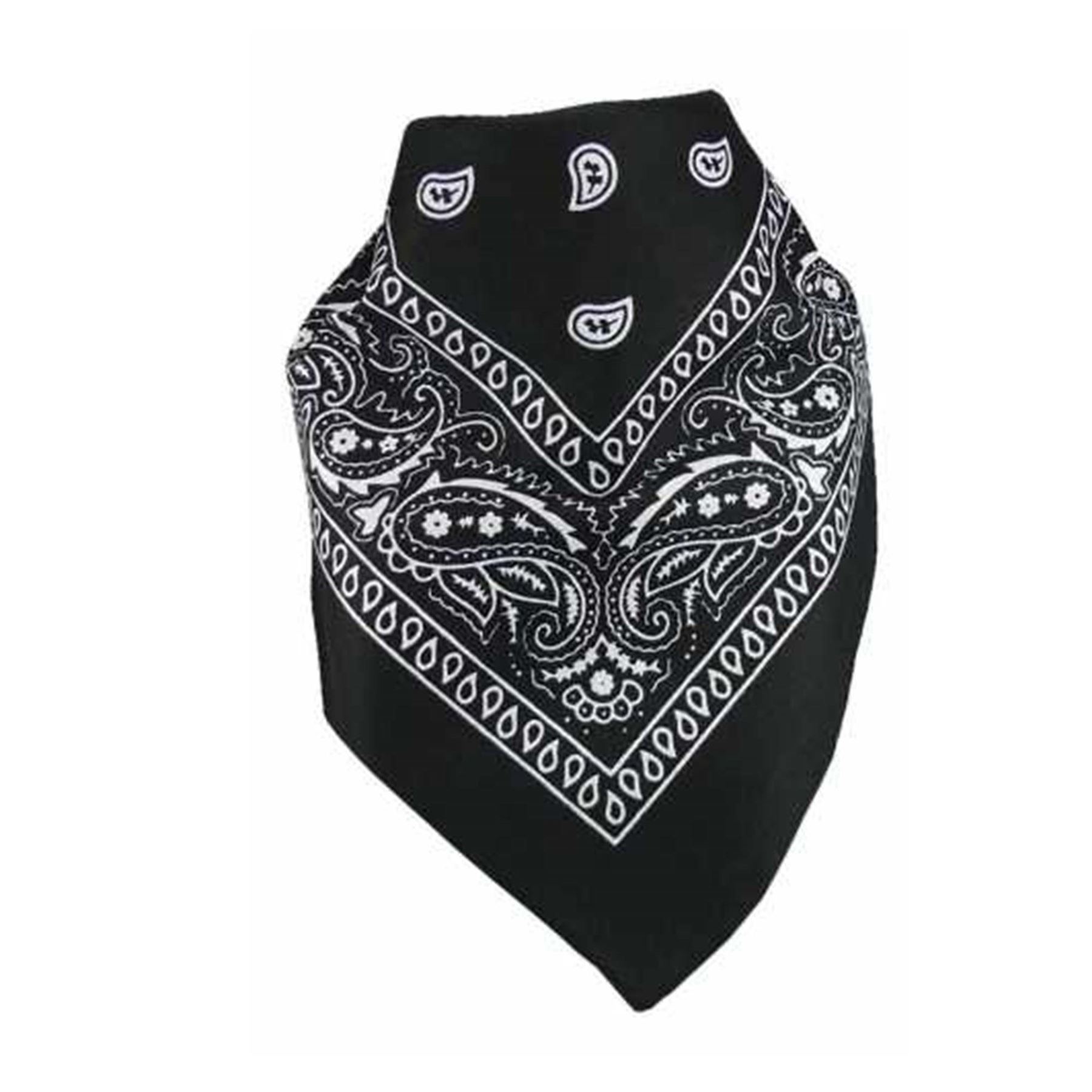 1 x Dark Blue Cotton Bandana White Design Pattern Both Side Neck Scarf