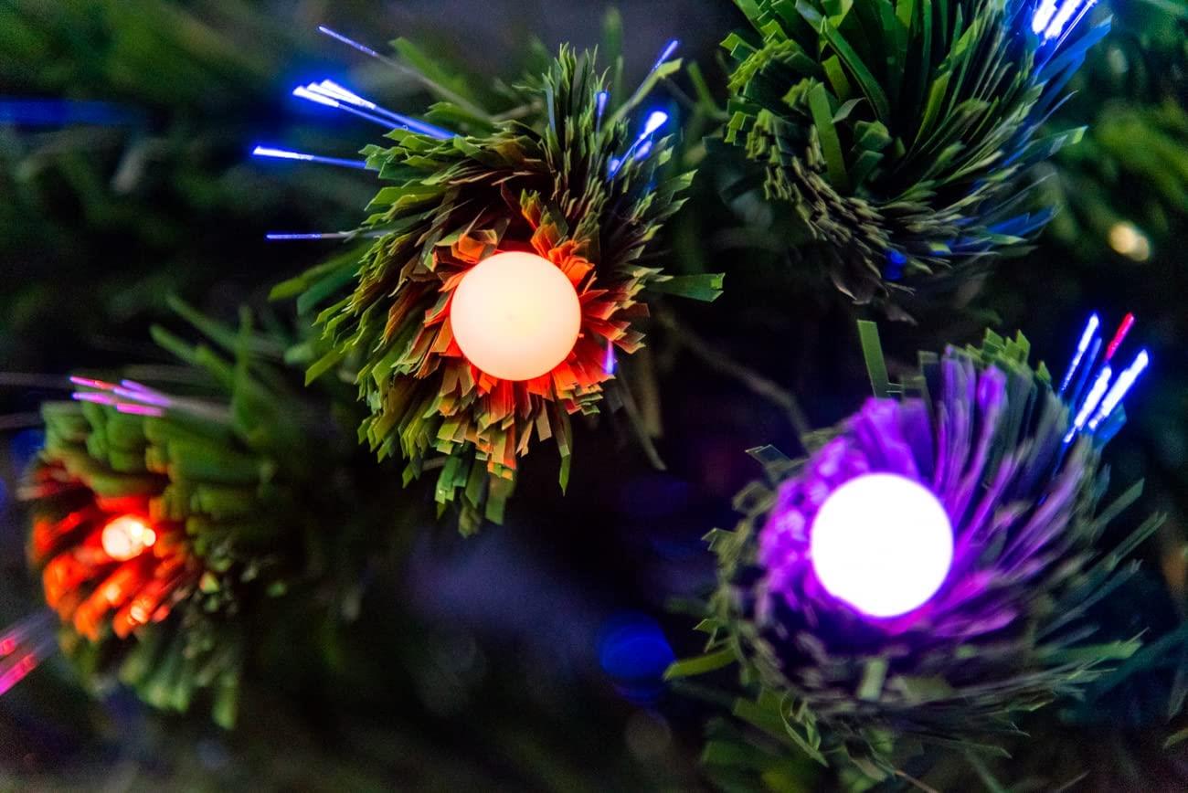 Christmas Tree Pre-Lit Fiber Optic Pine LED Lights Xmas Home Decor Berries 2-6FT - Picture 46 of 48