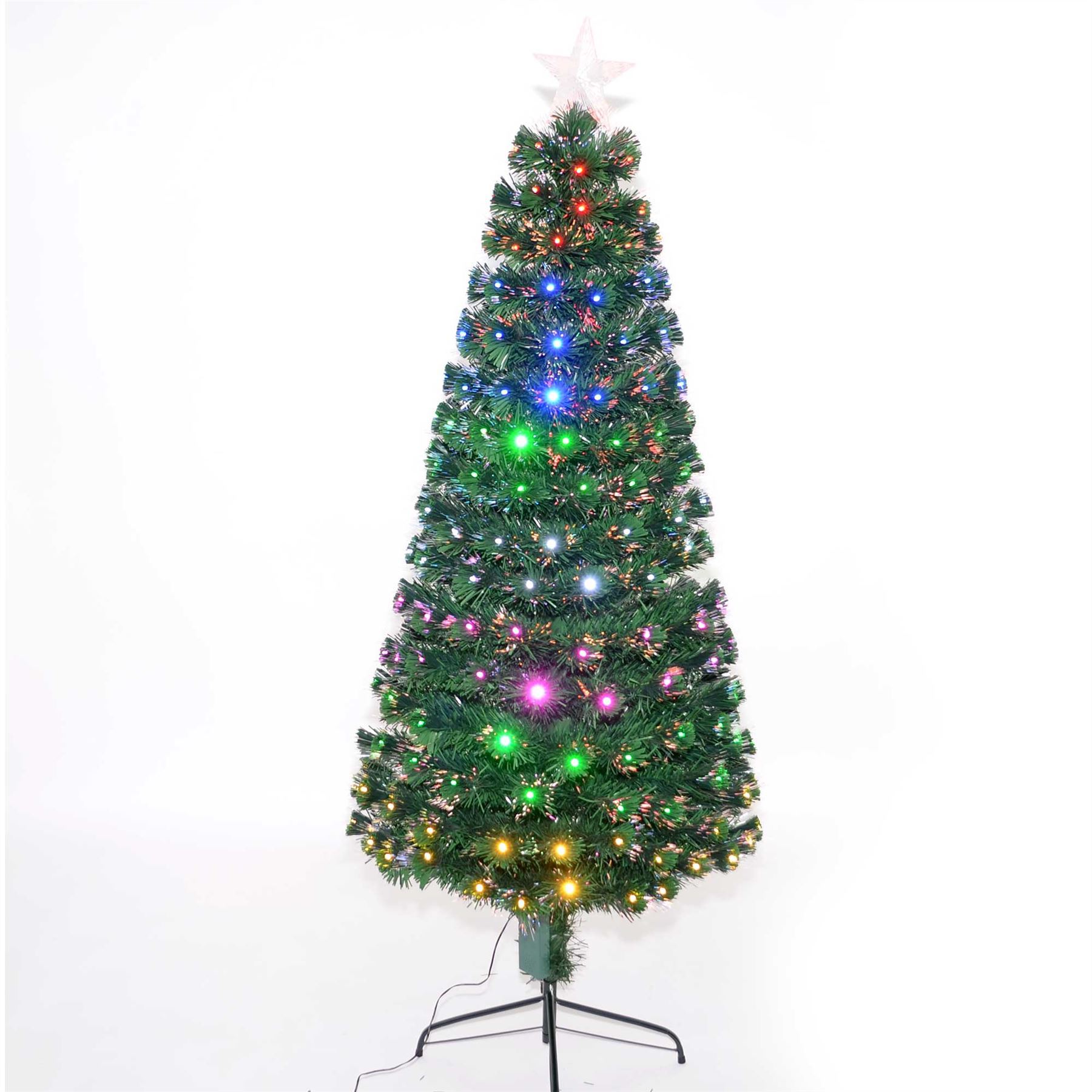 Christmas Tree Pre-Lit Green Fiber Optic LED Light Xmas Home Festive Decor 2-6FT - Picture 32 of 43