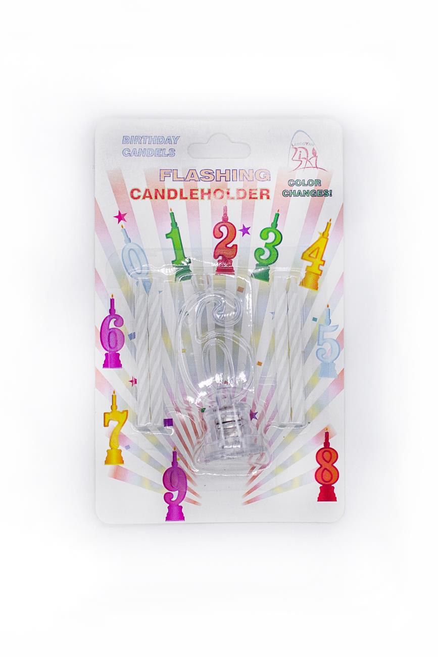 Number 0-9 LED Flashing Candle Holders Birthday Anniversary All Age Cake Toppers - Picture 26 of 41