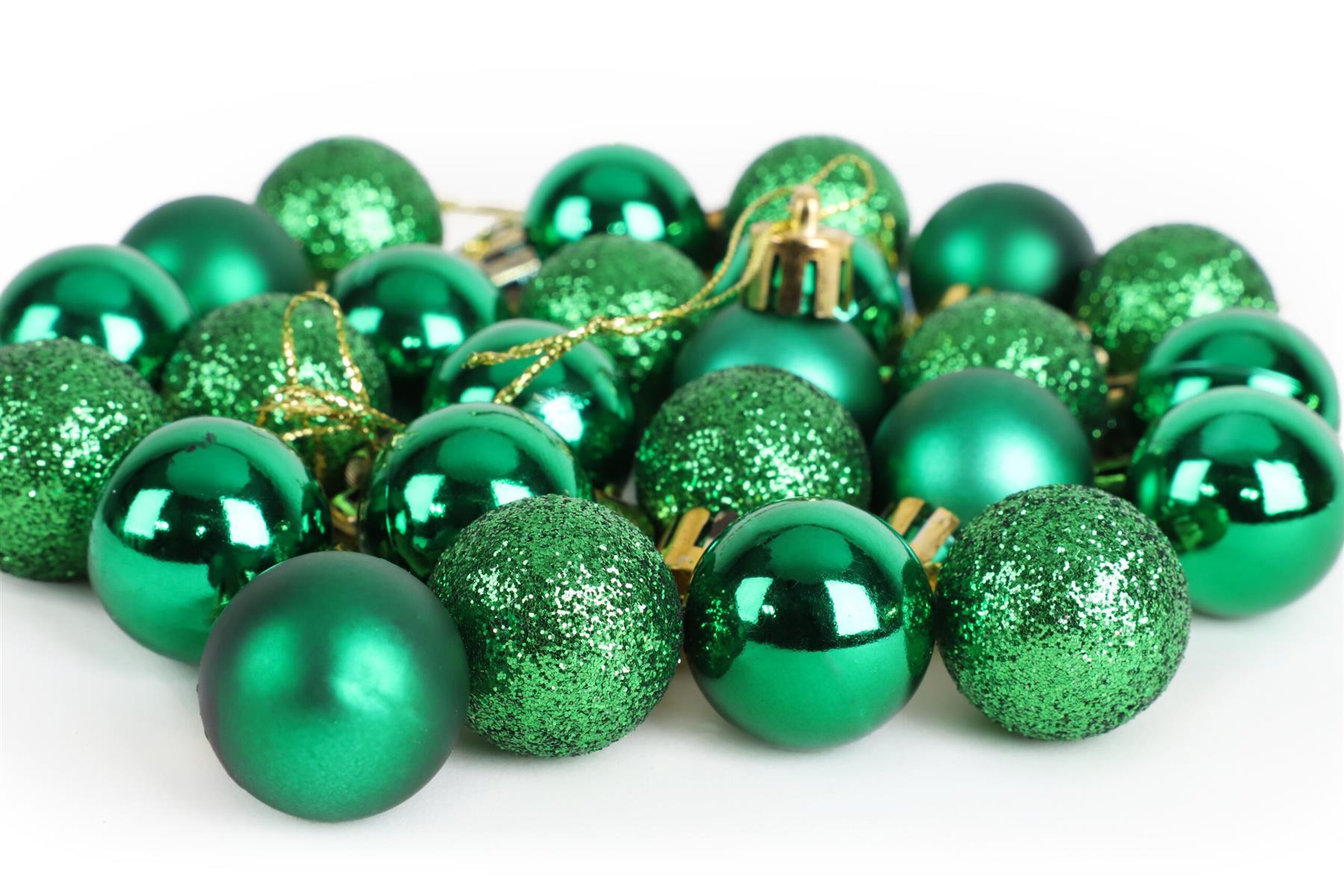 Christmas Baubles Tree Ornament Shiny Glitter Balls Xmas Hanging Decoration 30mm - Picture 41 of 109
