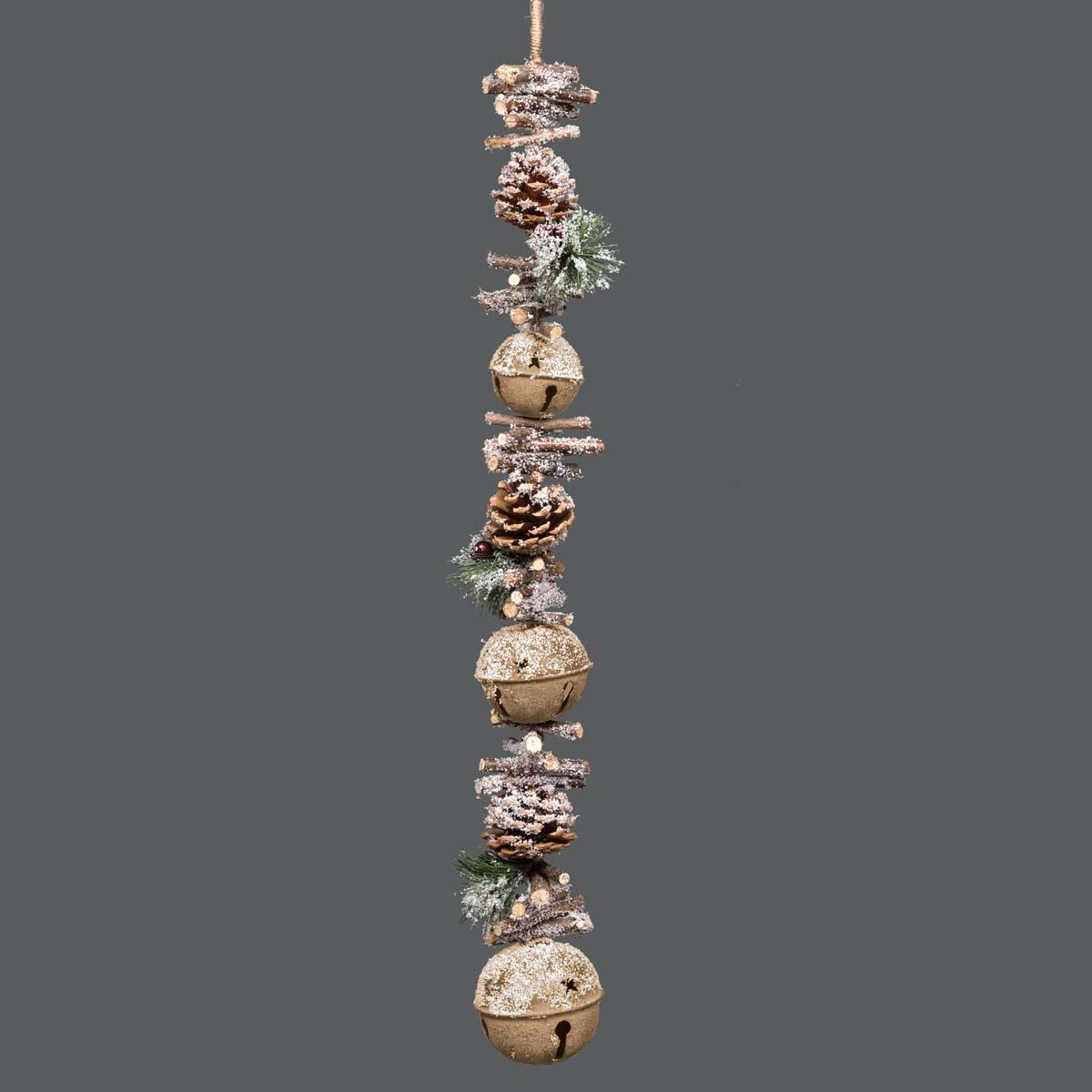 Christmas Garland Hanging Decoration Jingle Bells Xmas Tree Ornaments 33/50/90CM - Picture 2 of 46