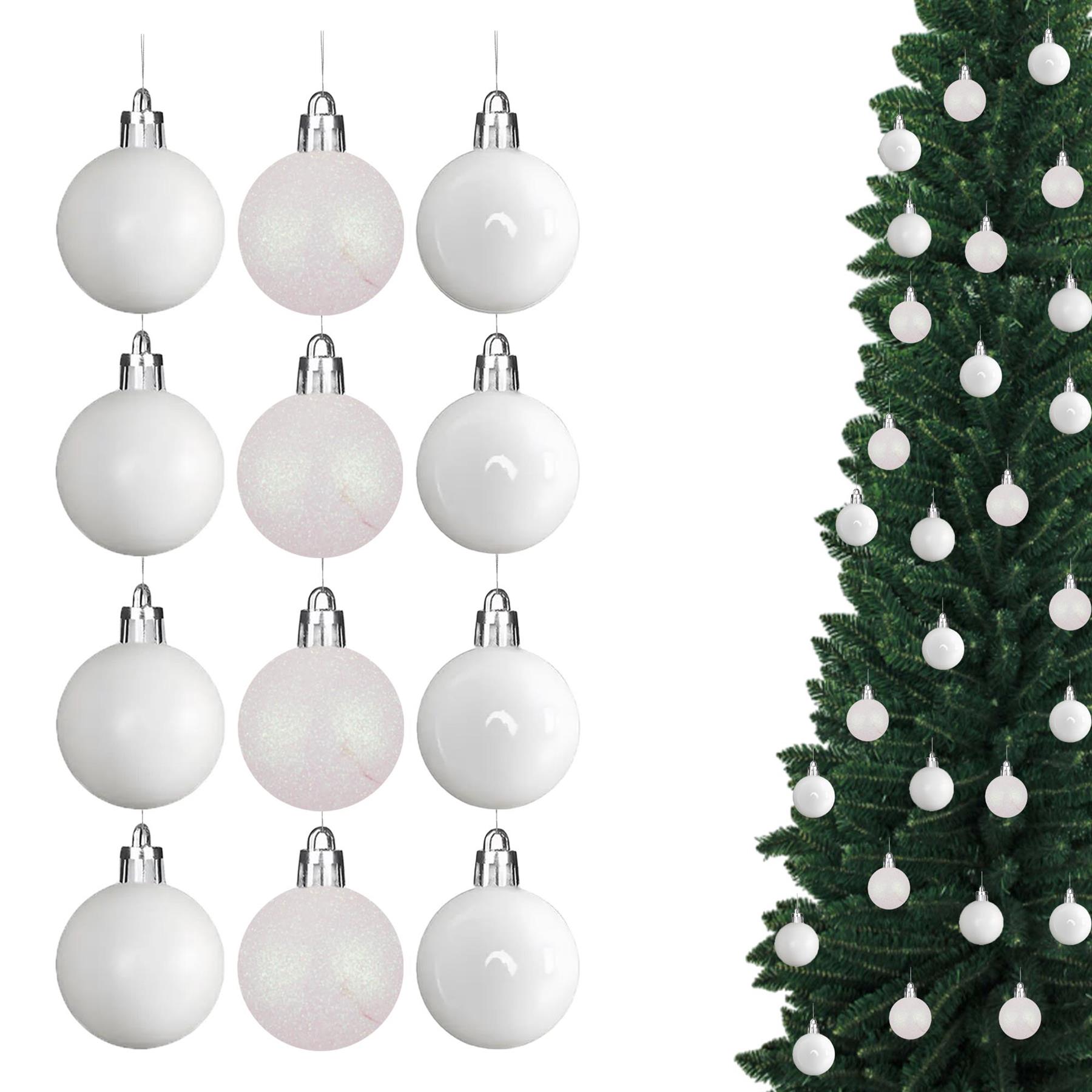 Christmas Baubles Tree Ornament Shiny Glitter Balls Xmas Hanging Decoration 30mm - Picture 104 of 109