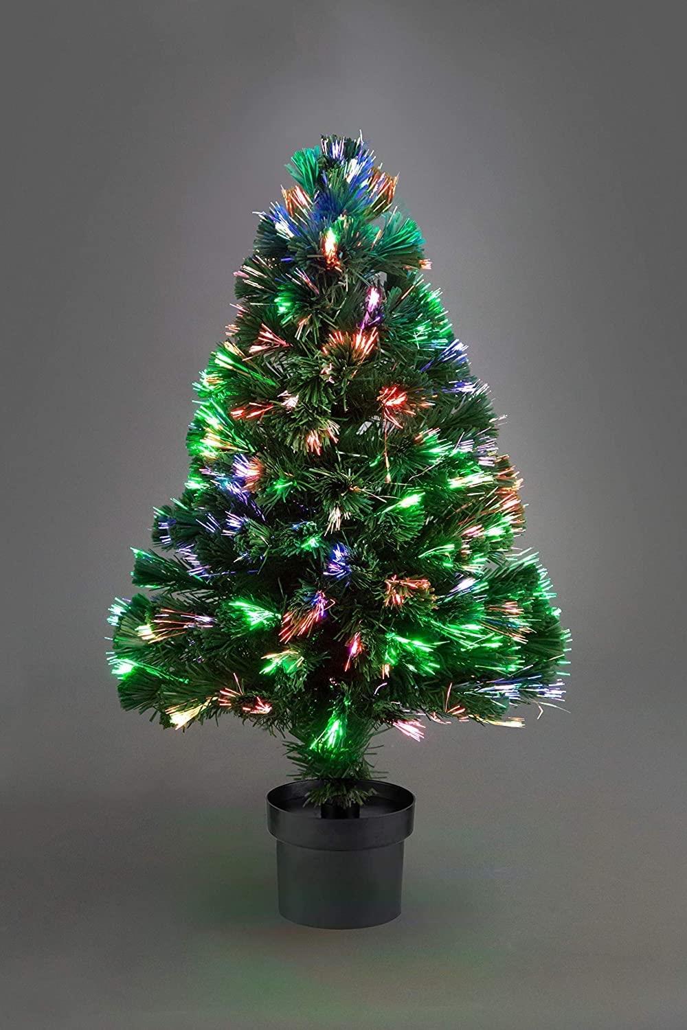 Christmas Tree Pre-Lit Green Fiber Optic LED Light Xmas Home Festive Decor 2-7FT - Picture 6 of 65