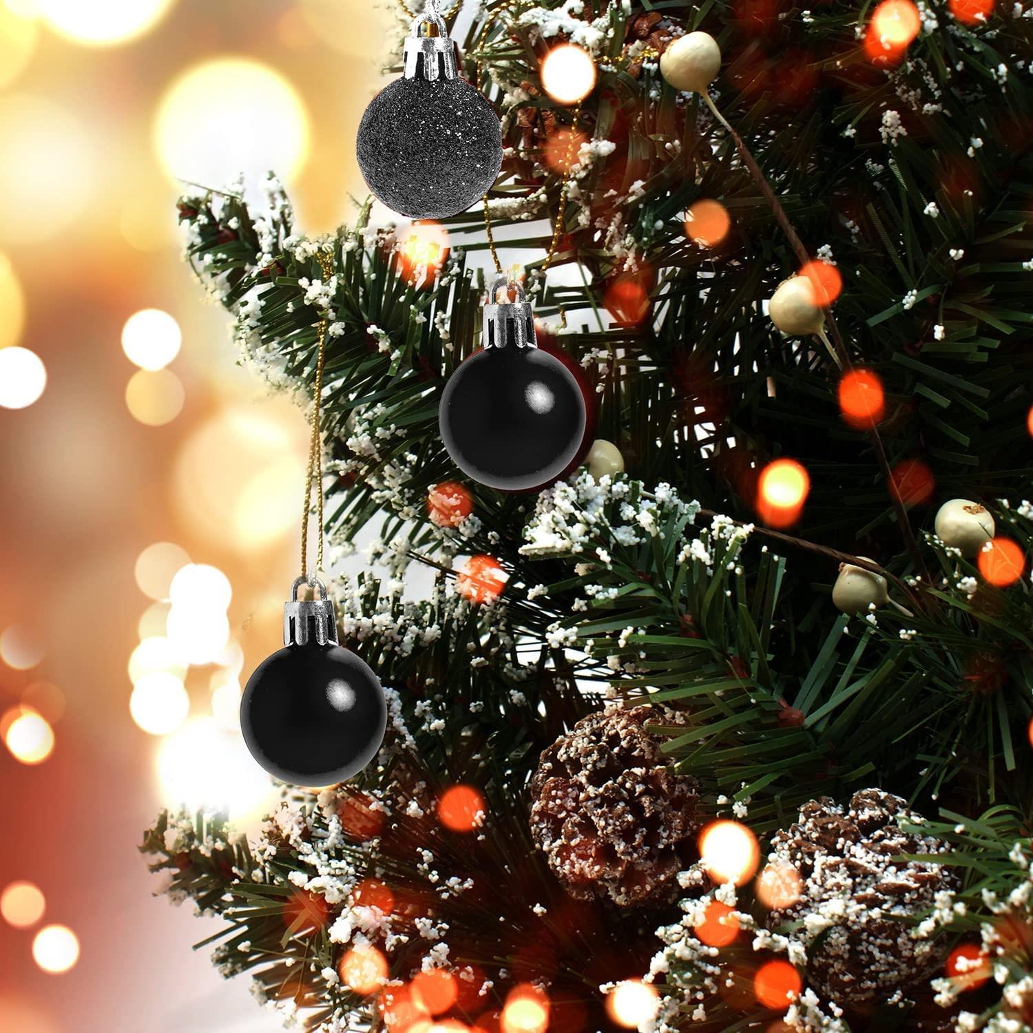 Christmas Baubles Tree Ornament Shiny Glitter Balls Xmas Hanging Decoration 30mm - Picture 8 of 109