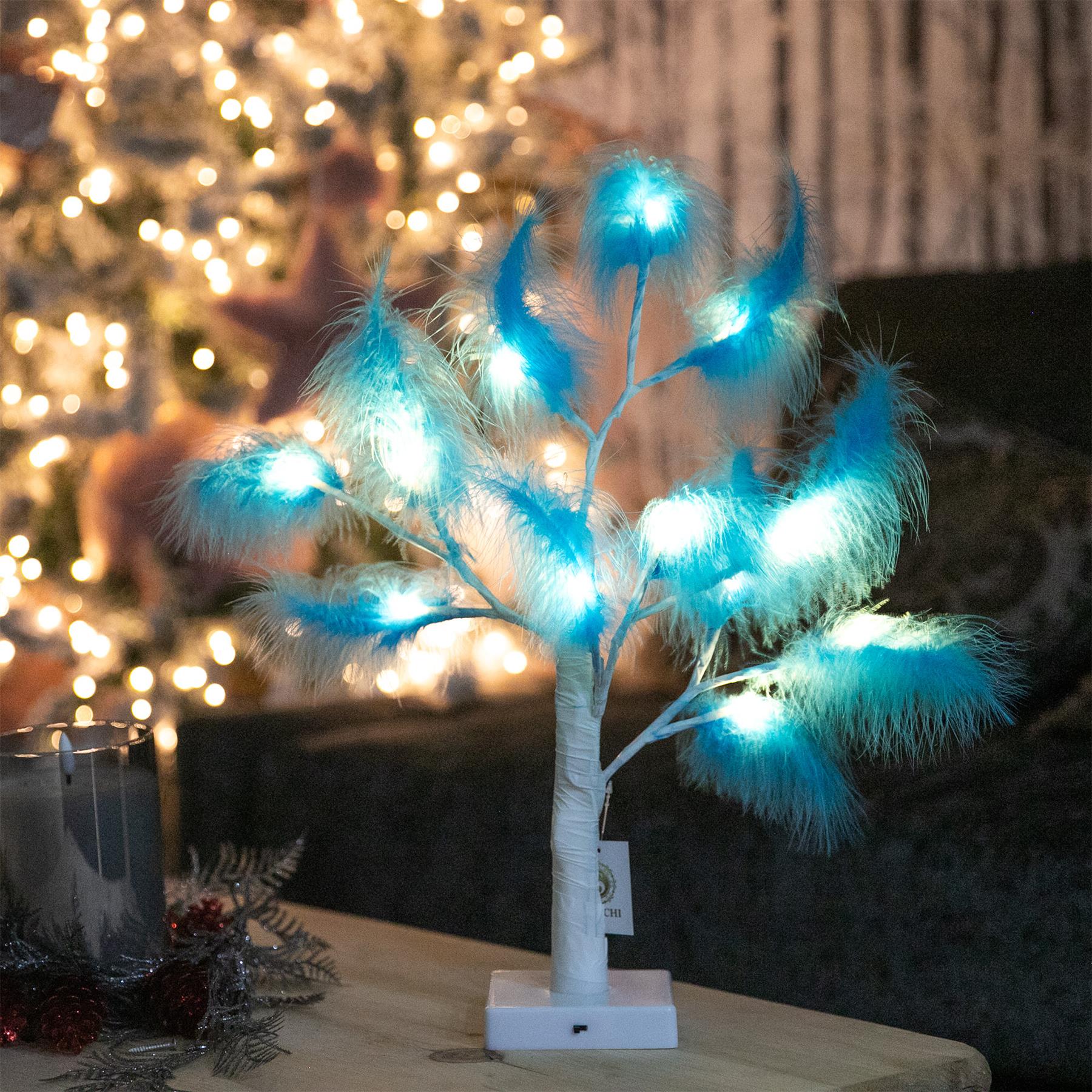 Artificial Pampas Tree Flower Christmas Table Decor Boho Wedding LED Lights B/O - Picture 22 of 73