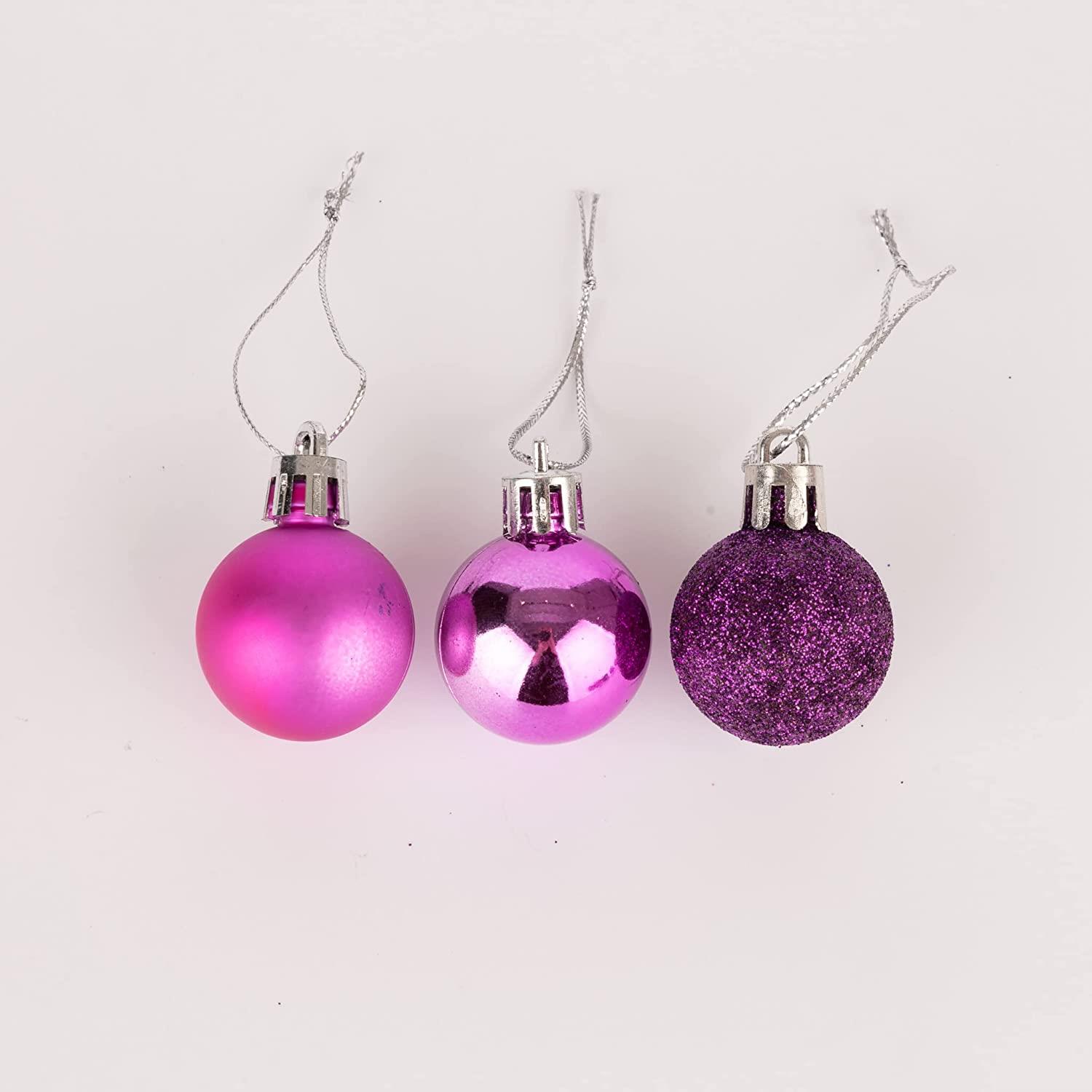 Christmas Baubles Tree Ornament Shiny Glitter Balls Xmas Hanging Decoration 30mm - Picture 81 of 109