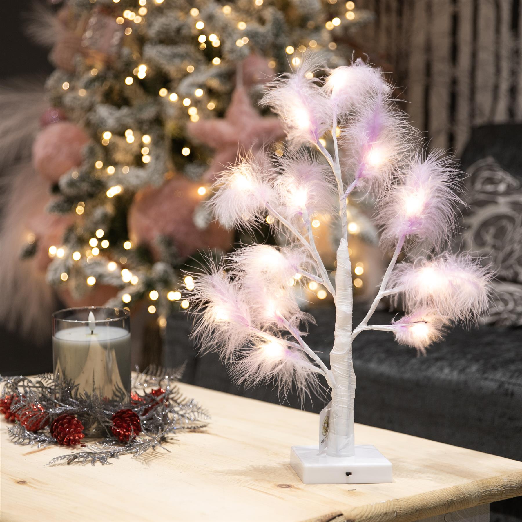 Artificial Pampas Tree Flower Christmas Table Decor Boho Wedding LED Lights B/O - Picture 49 of 73