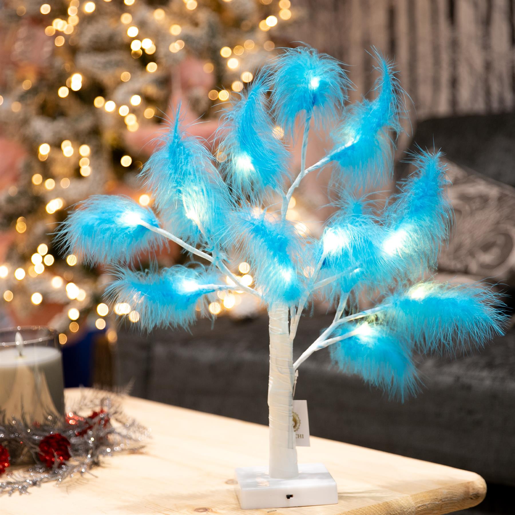 Artificial Pampas Tree Flower Christmas Table Decor Boho Wedding LED Lights B/O - Picture 21 of 73