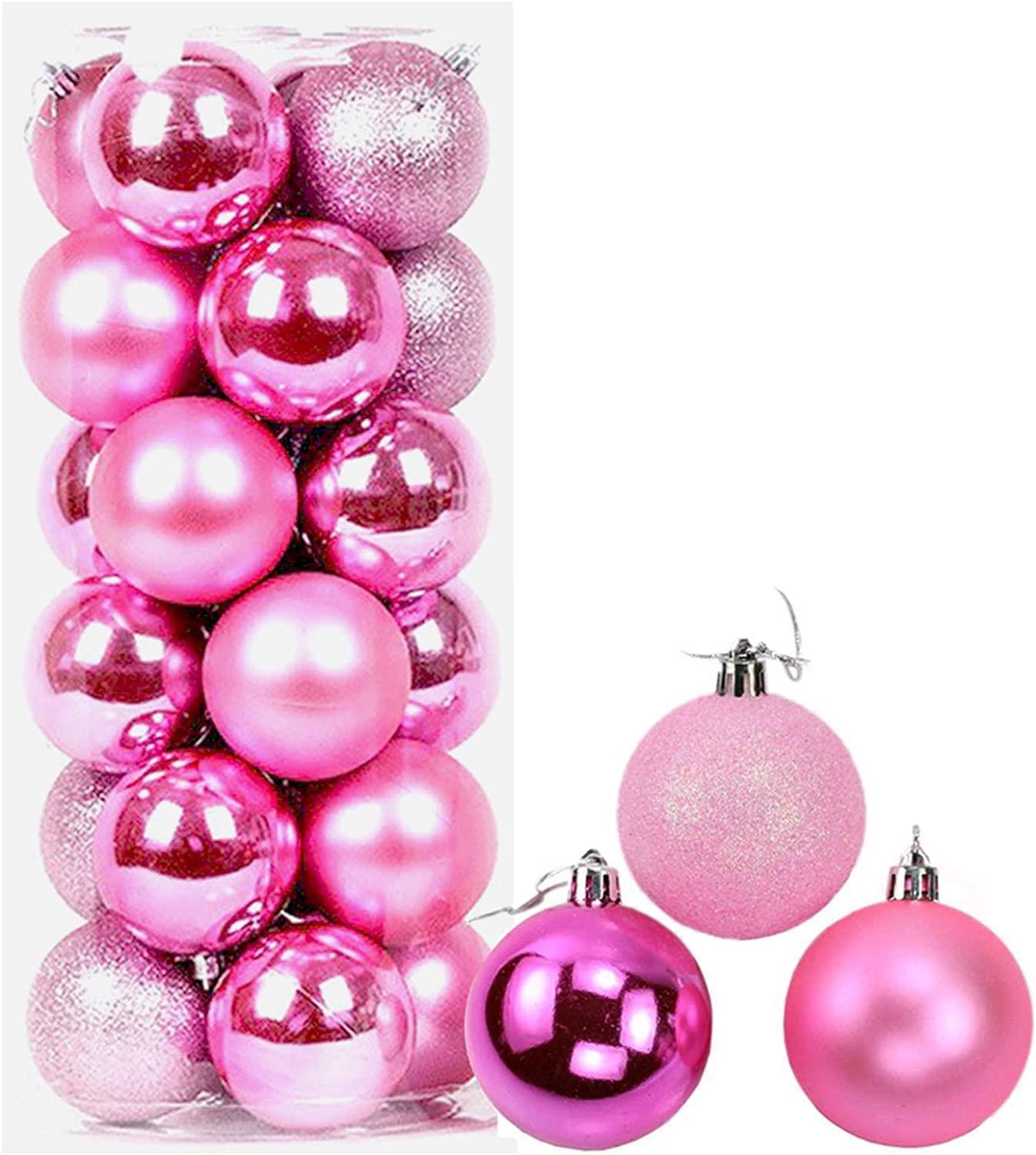 Christmas Baubles Tree Ornament Shiny Glitter Balls Xmas Hanging Decoration 30mm - Picture 69 of 109