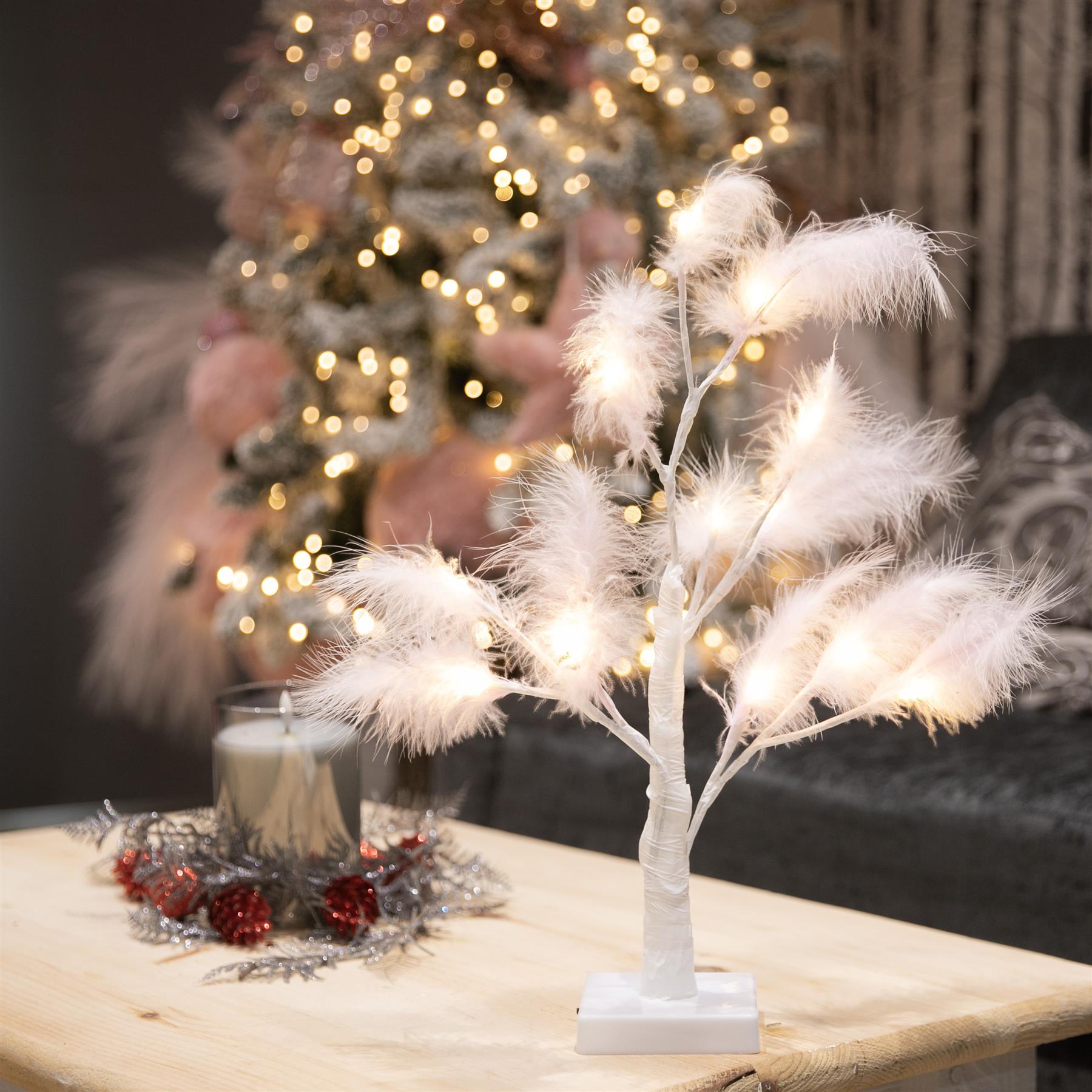 Artificial Pampas Tree Flower Christmas Table Decor Boho Wedding LED Lights B/O - Picture 36 of 73