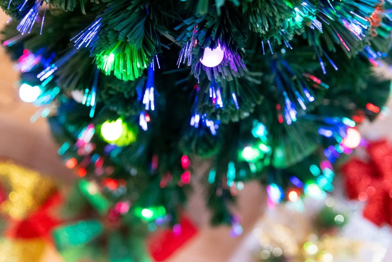 Christmas Tree Pre-Lit Fiber Optic Pine LED Lights Xmas Home Decor Berries 2-6FT - Picture 37 of 48