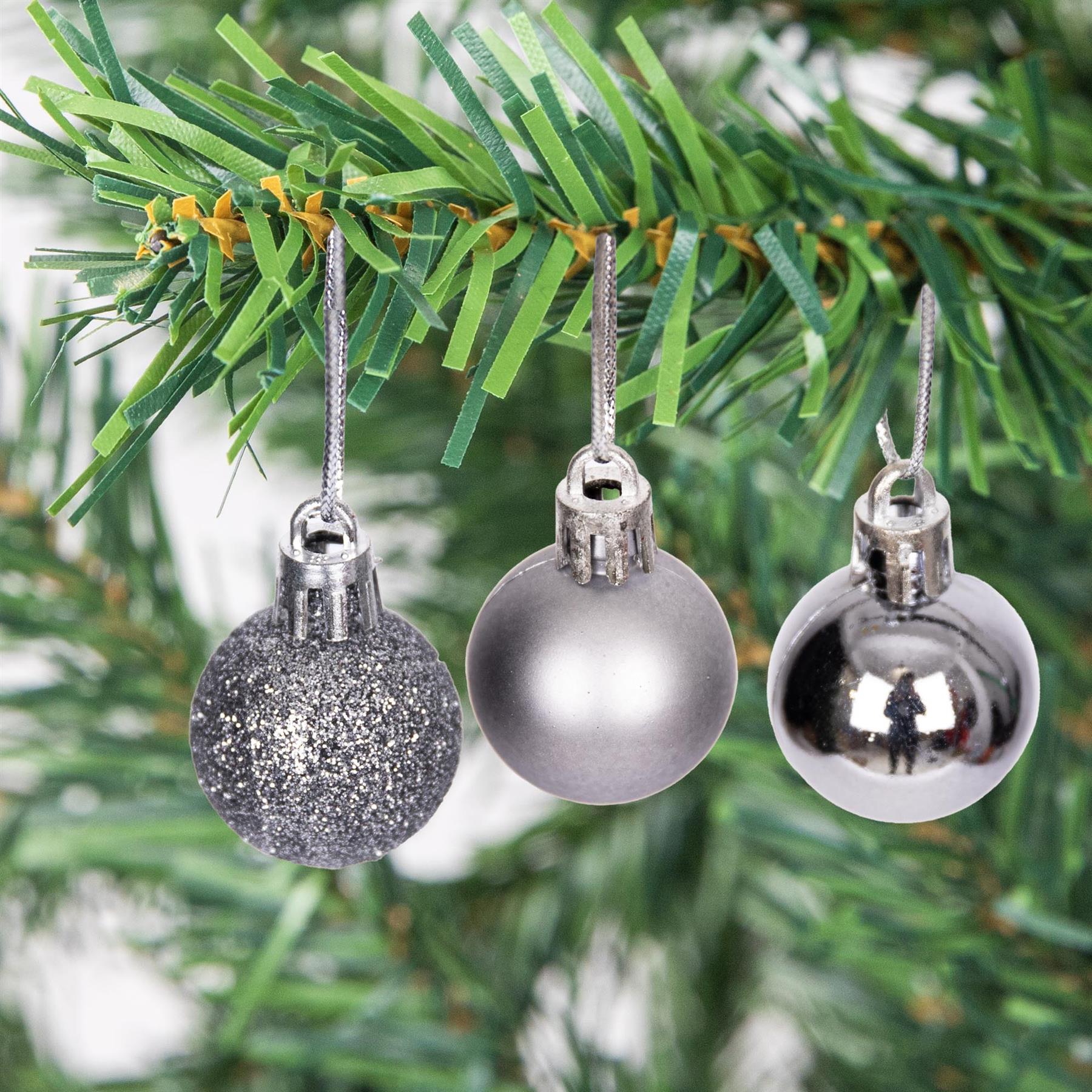 Christmas Baubles Tree Ornament Shiny Glitter Balls Xmas Hanging Decoration 30mm - Picture 59 of 109